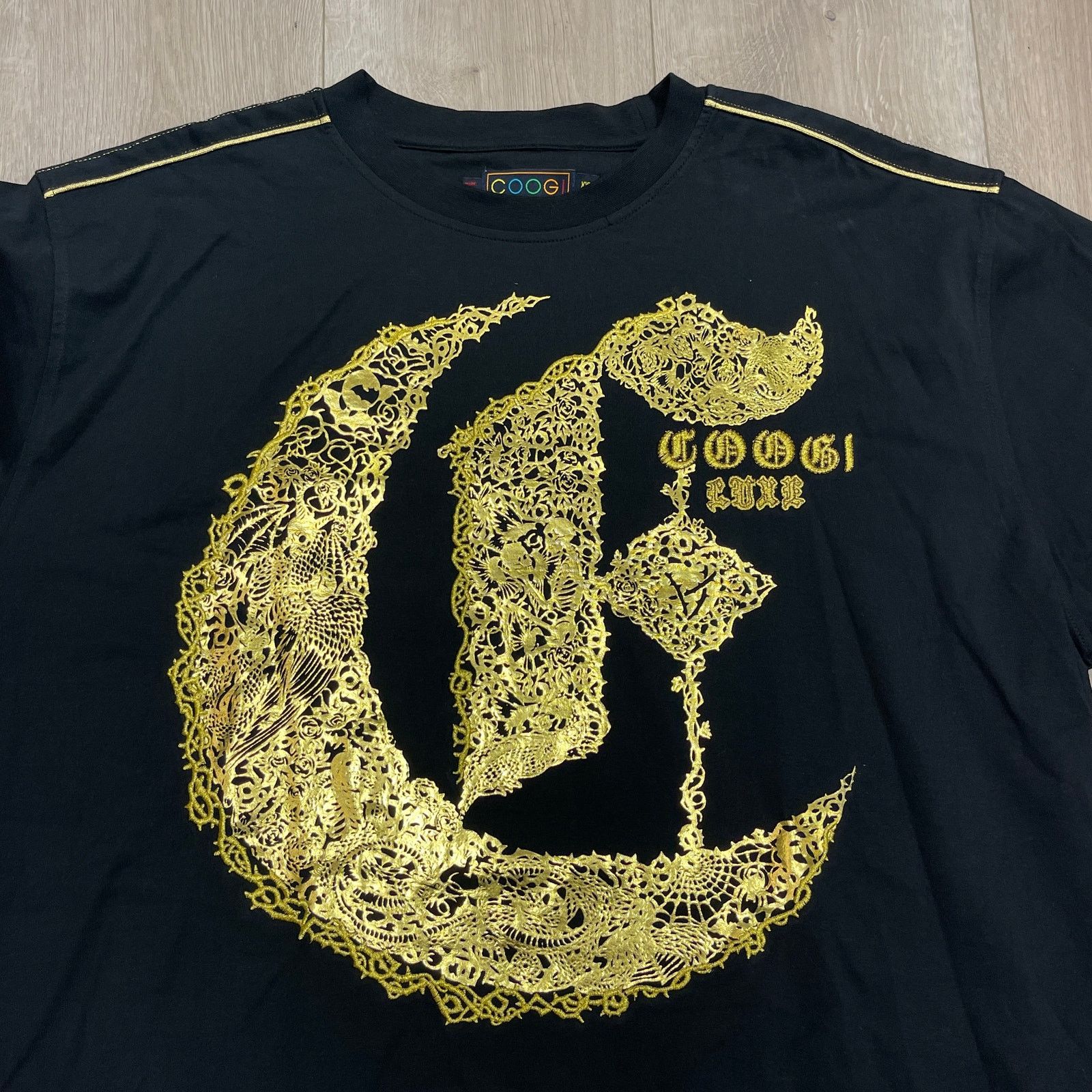 Coogi Coogi Luxe Club winged moon logo Black Tee T Shirt Size XXXL Size US XXL / EU 58 / 5 - 3 Thumbnail