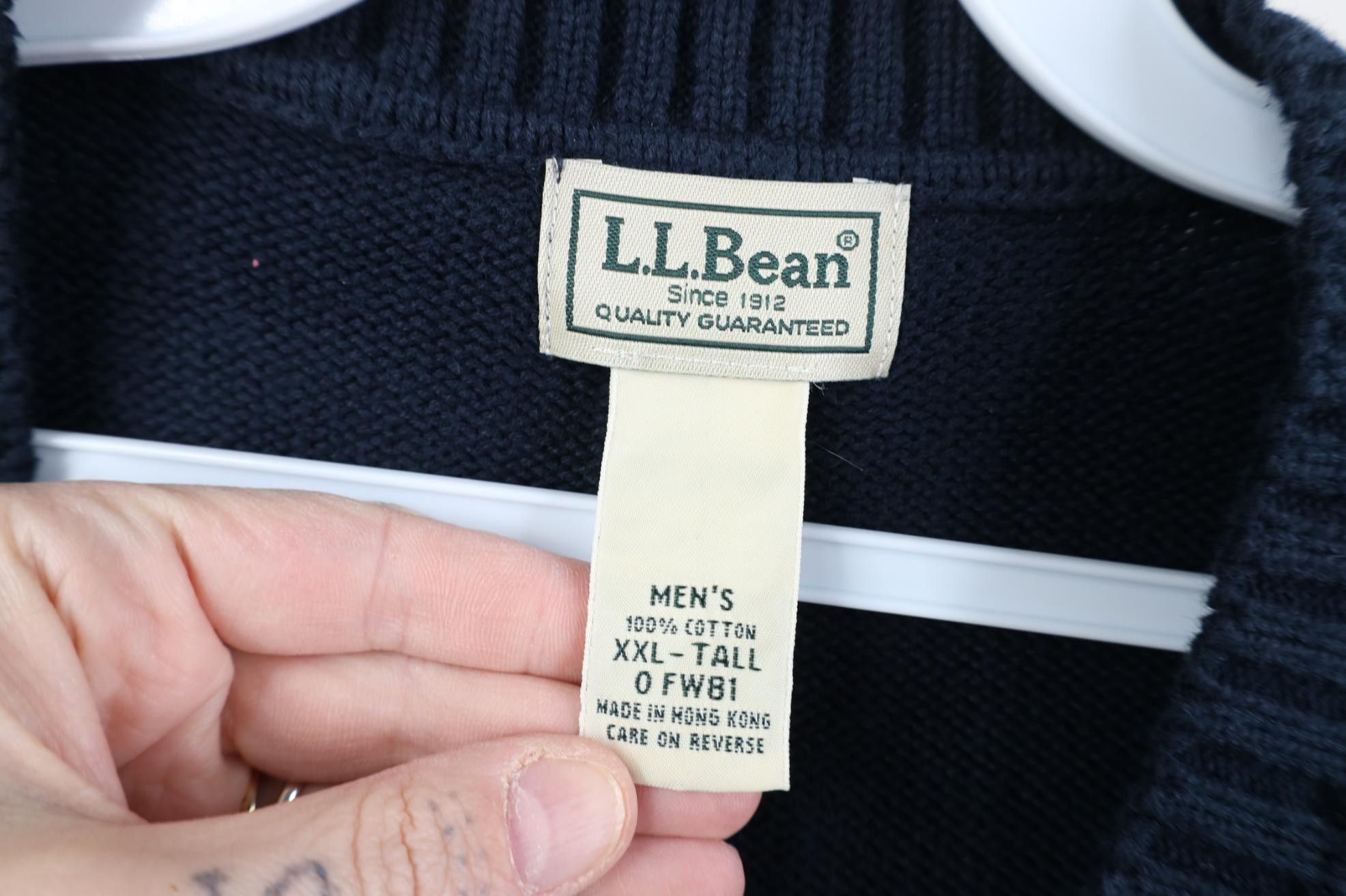 L.L. Bean Vintage 90s LL Bean Cotton Knit V-Neck Sweater Vest Blue Size US XXL / EU 58 / 5 - 4 Thumbnail