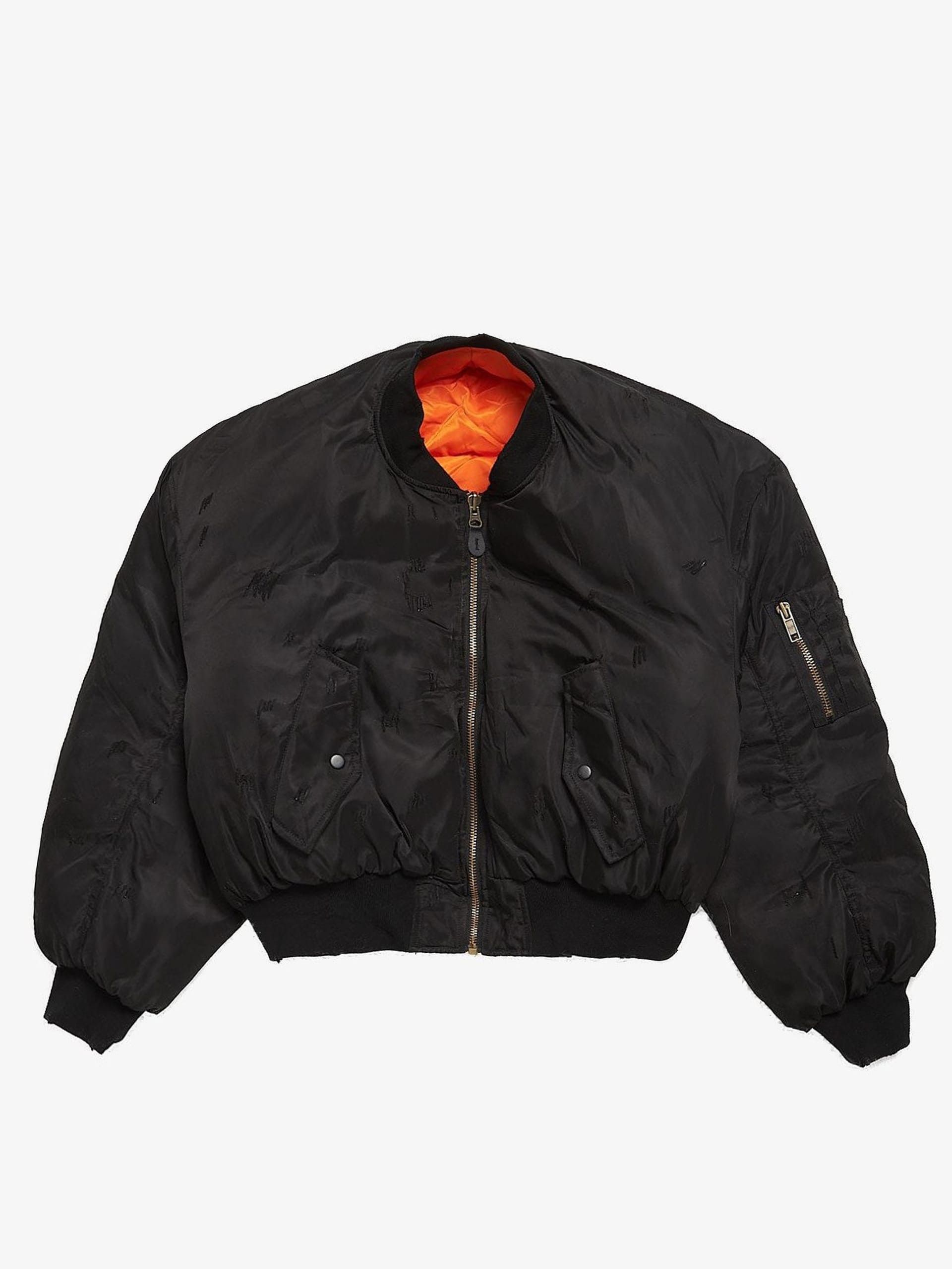 PROJECT G/R Black Red Reversible Hooded MA-1 Jacket | Grailed