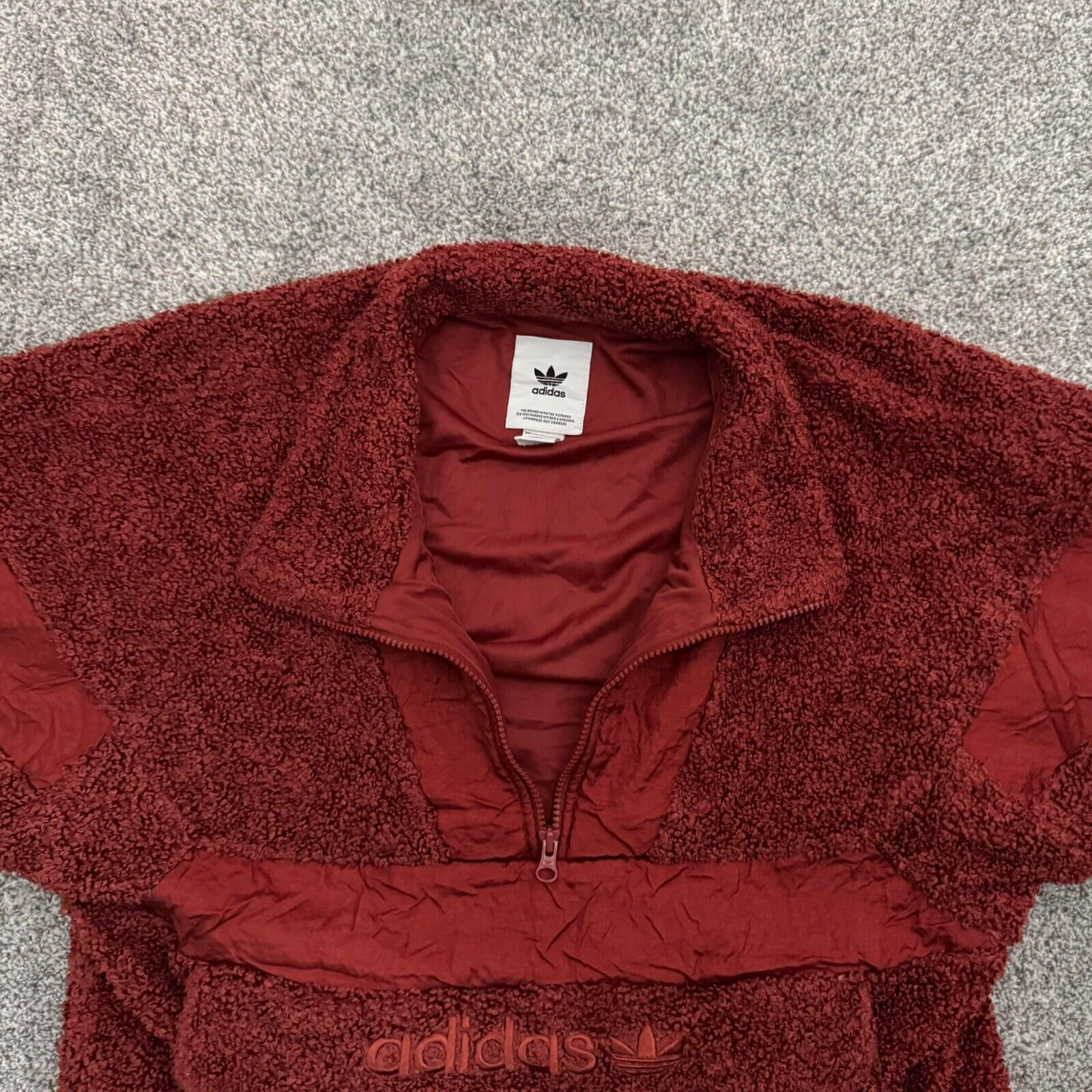 Adidas Adidas Originals Sherpa Jacket Womens Small 1/2 Zip Pocket Size S / US 4 / IT 40 - 5 Thumbnail
