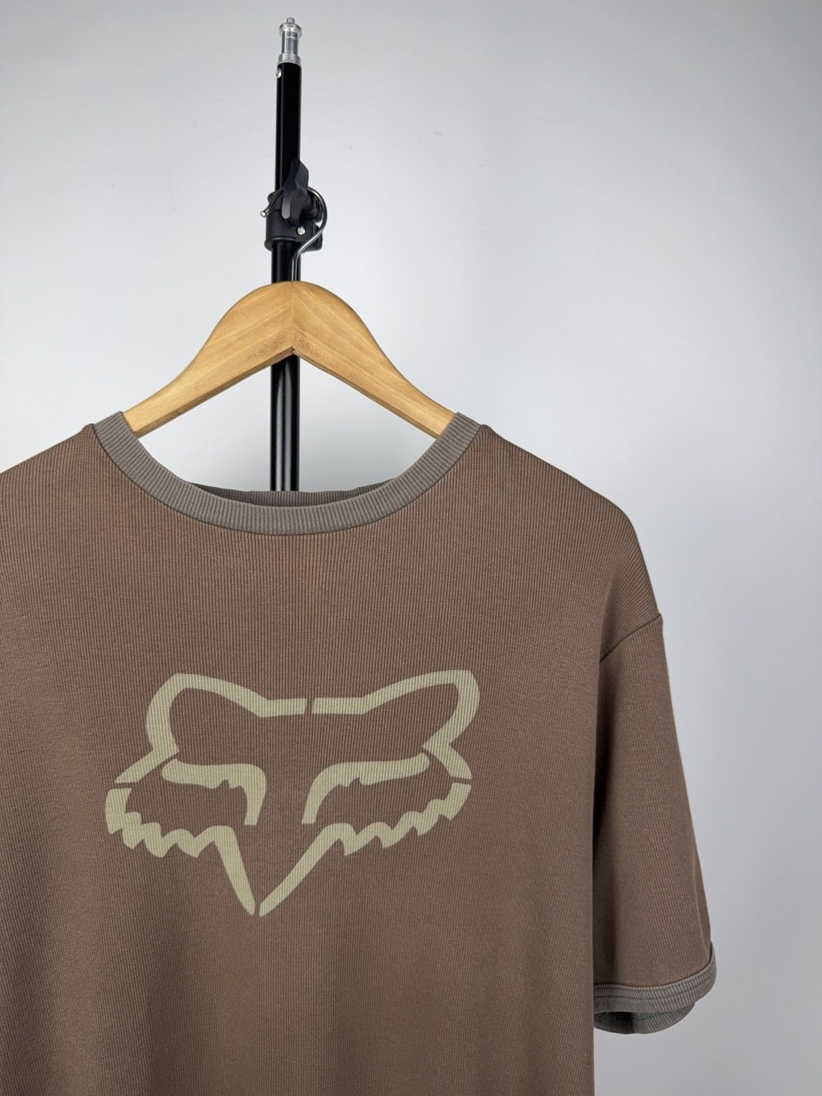 Fox Racing × Vintage Fox Racing Ribbed Brown Ringer Tee Y2K Moto Aesthetic M-L Size US M / EU 48-50 / 2 - 3 Thumbnail