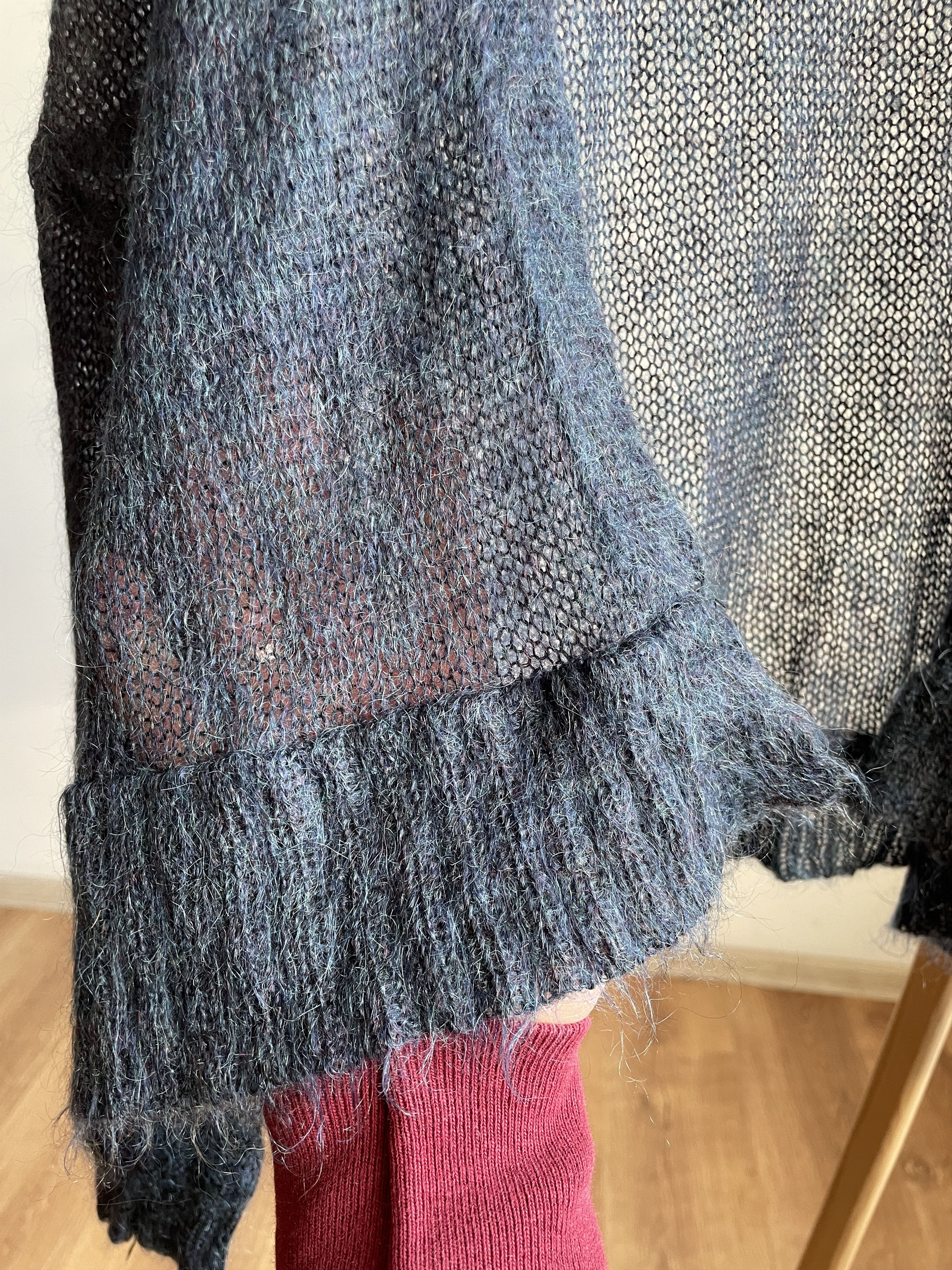 Other Brora Superkid Mohair Mesh Knit Open Front Womens Cardigan Size S / US 4 / IT 40 - 5 Thumbnail