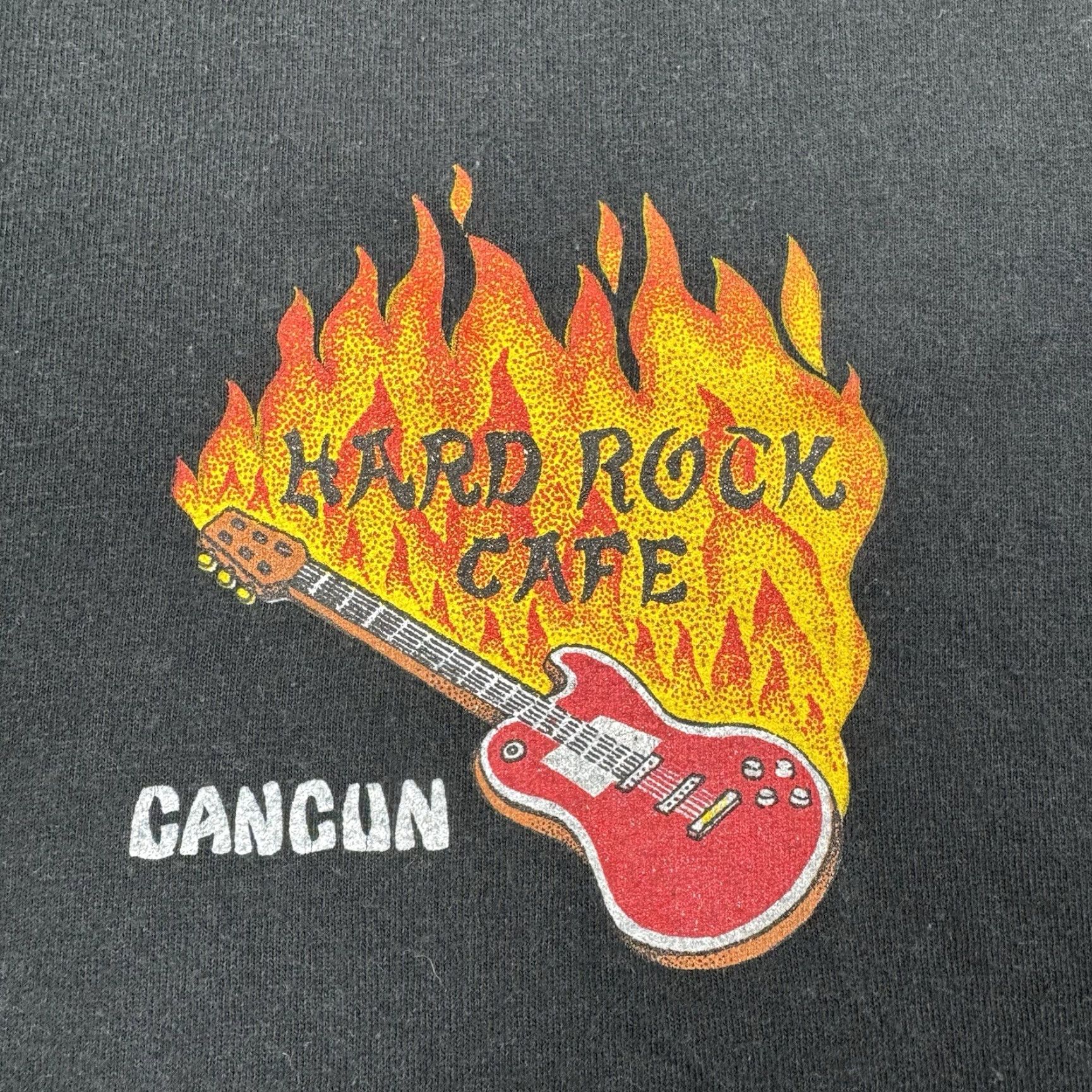 Hard Rock Cafe VINTAGE Hard Rock Cafe Cancun T Shirt Adult Large Dragon Guitar Flames 90s Y2K Mens Size US L / EU 52-54 / 3 - 7 Thumbnail