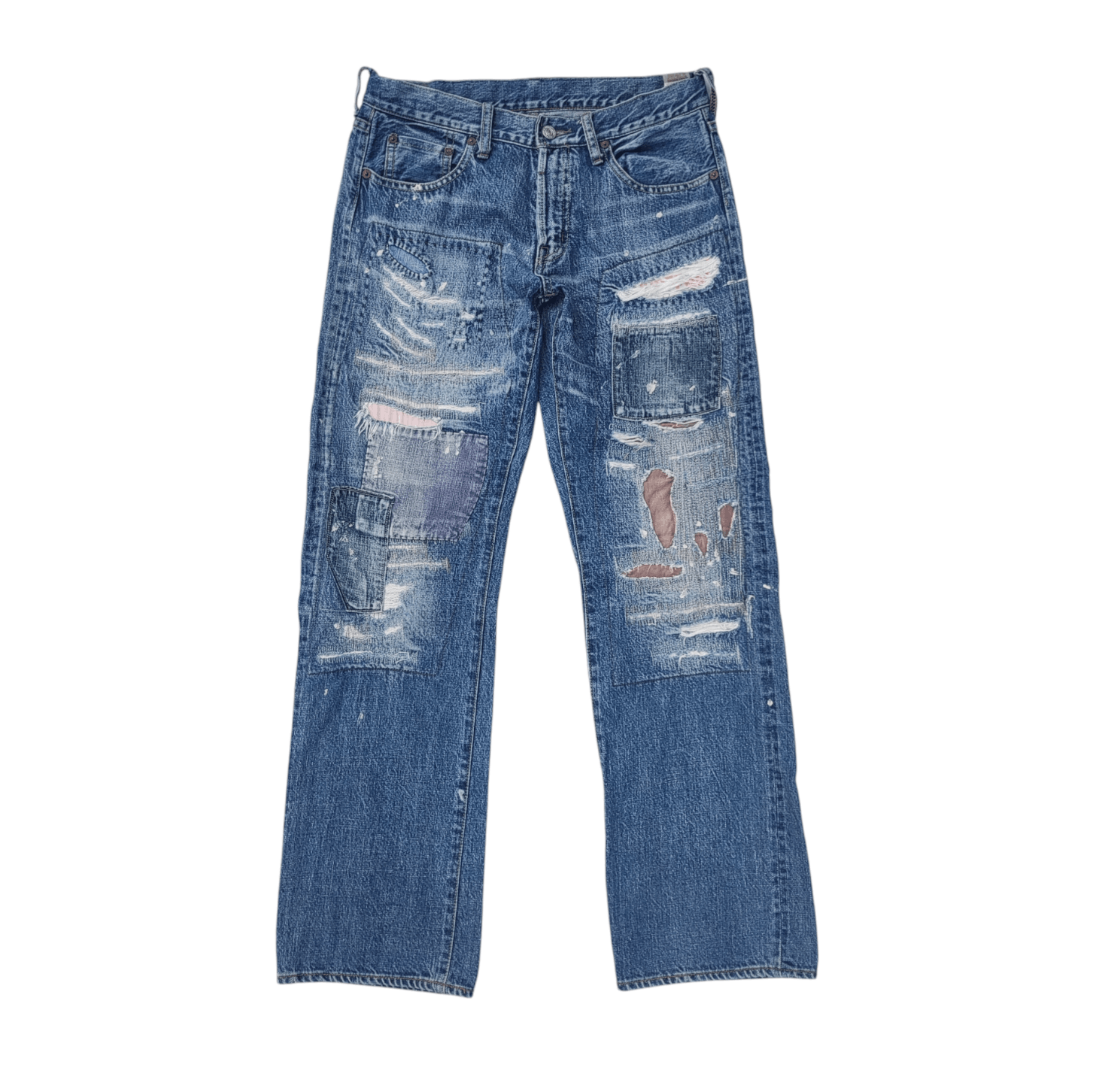 Japanese Brand Denim & Dungaree Patchwork Selvedge Sanforized Jeans Size US 29 - 1 Thumbnail