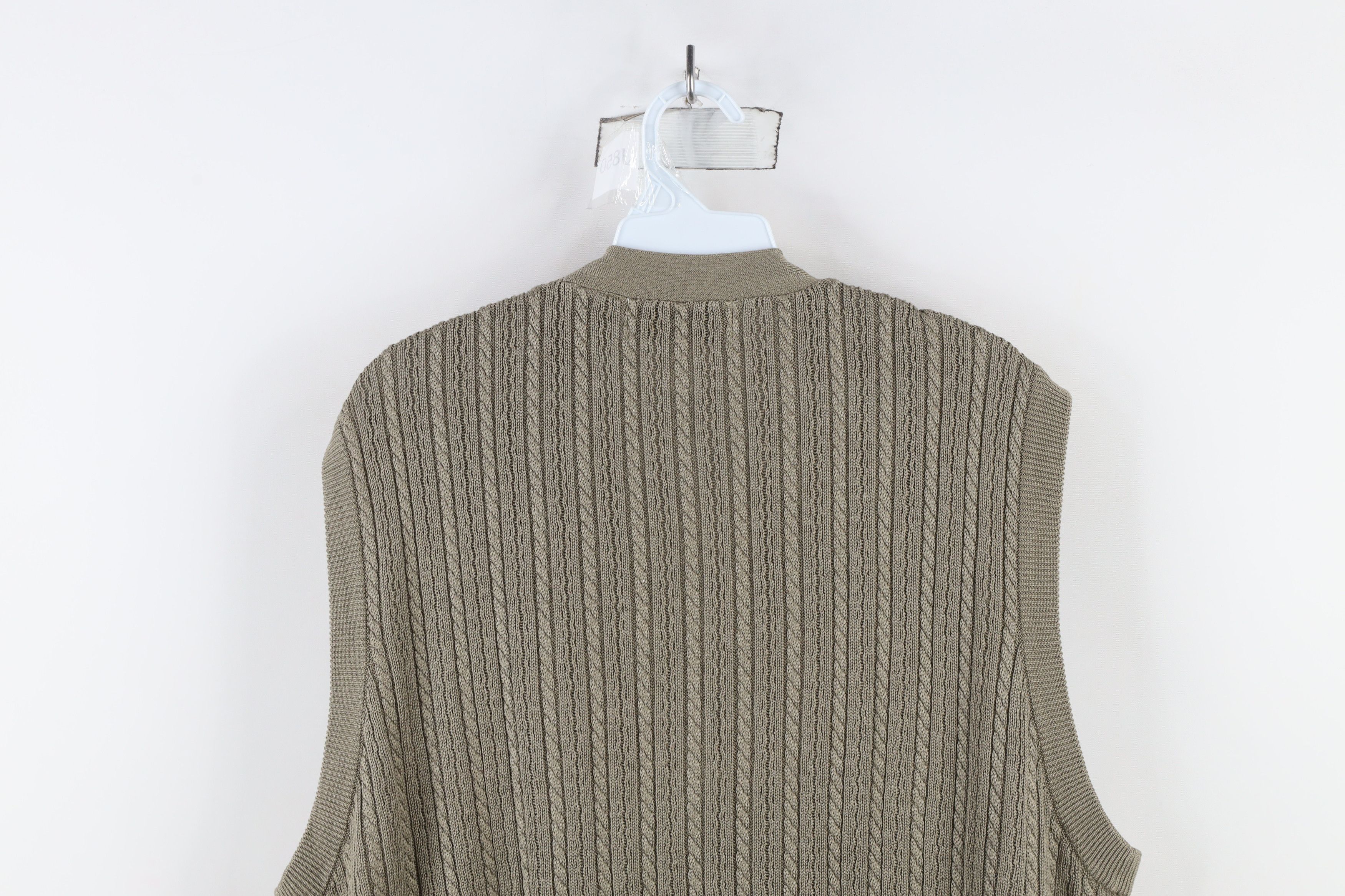 Vintage Vintage 90s Streetwear Cable Knit Cardigan Sweater Vest Size US L / EU 52-54 / 3 - 7 Thumbnail