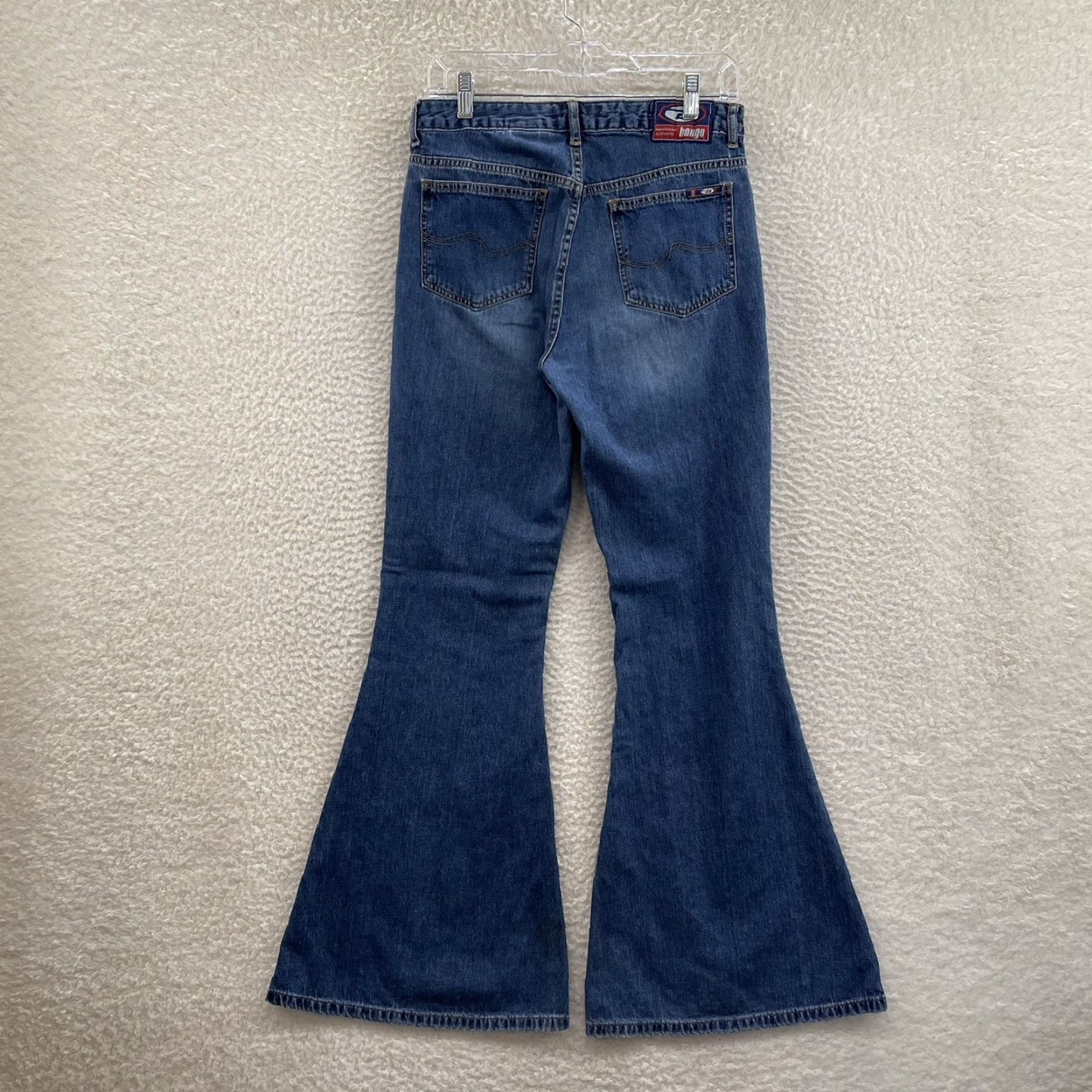 Vintage VINTAGE Bongo Bell Bottom Jeans 8 Mid Rise Blue Cotton 70s Look Womens 8/10 28/29 Size 30" / US 8 / IT 44 - 2 Thumbnail
