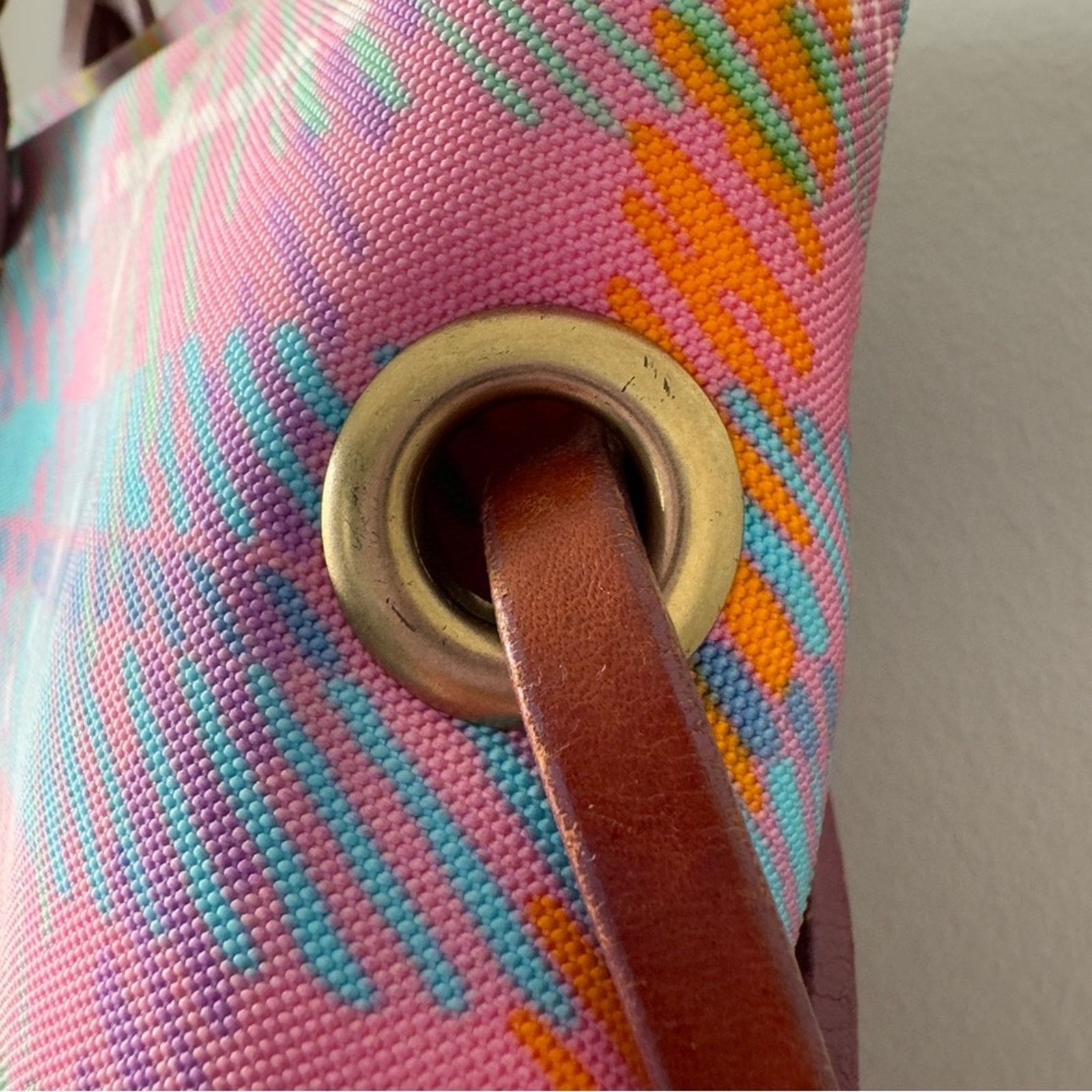 Dooney & Bourke Dooney & Bourke plaid shopper tote colorful braided leather Size ONE SIZE - 7 Thumbnail