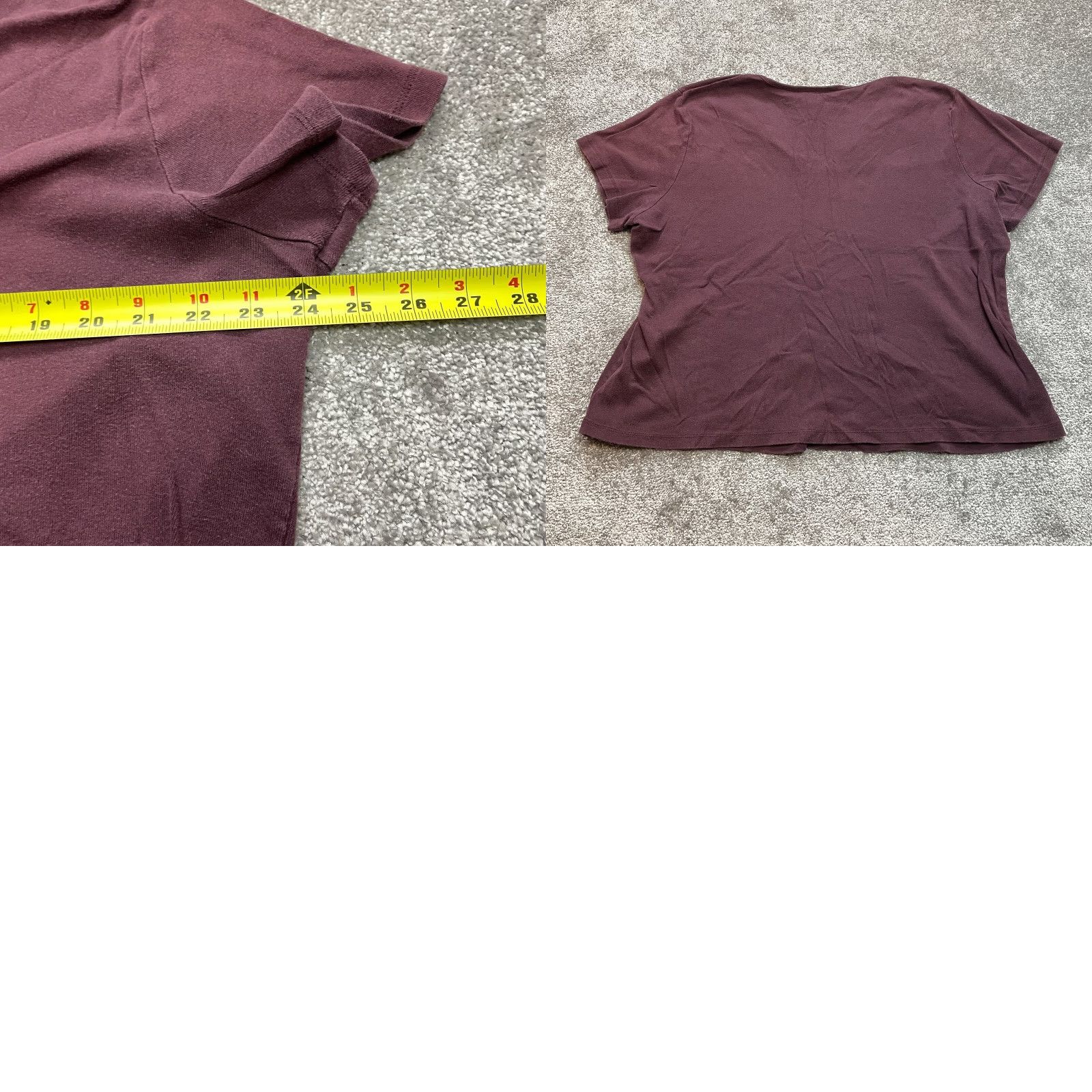 Vintage Venezia Womens T Shirt Dark Red Short Sleeve Cotton Split Neck Ladies 20 Size 3XL / US 20-22 - 8 Thumbnail