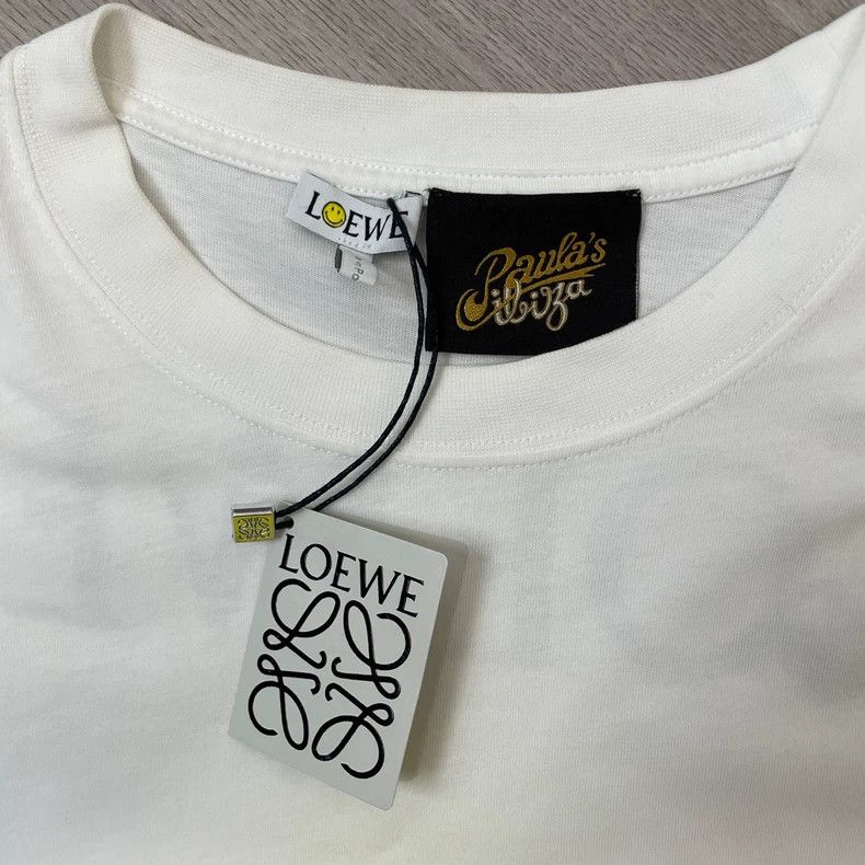 LOEWE White big smile logo short sleeve T-shirt