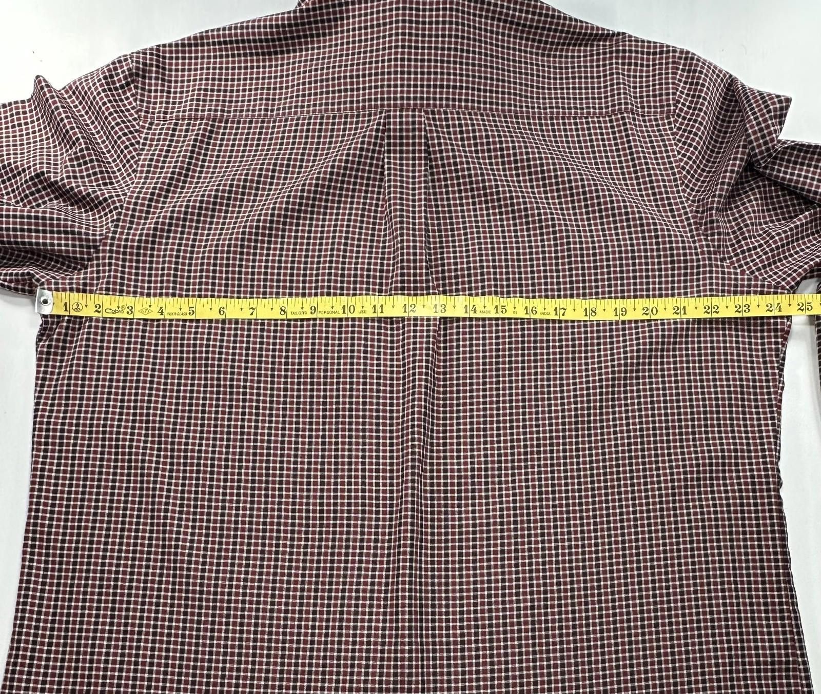 Van Heusen Van Heusen Plaid Check Flex Button Up Red Mens L 16-16.5 Size US L / EU 52-54 / 3 - 7 Thumbnail