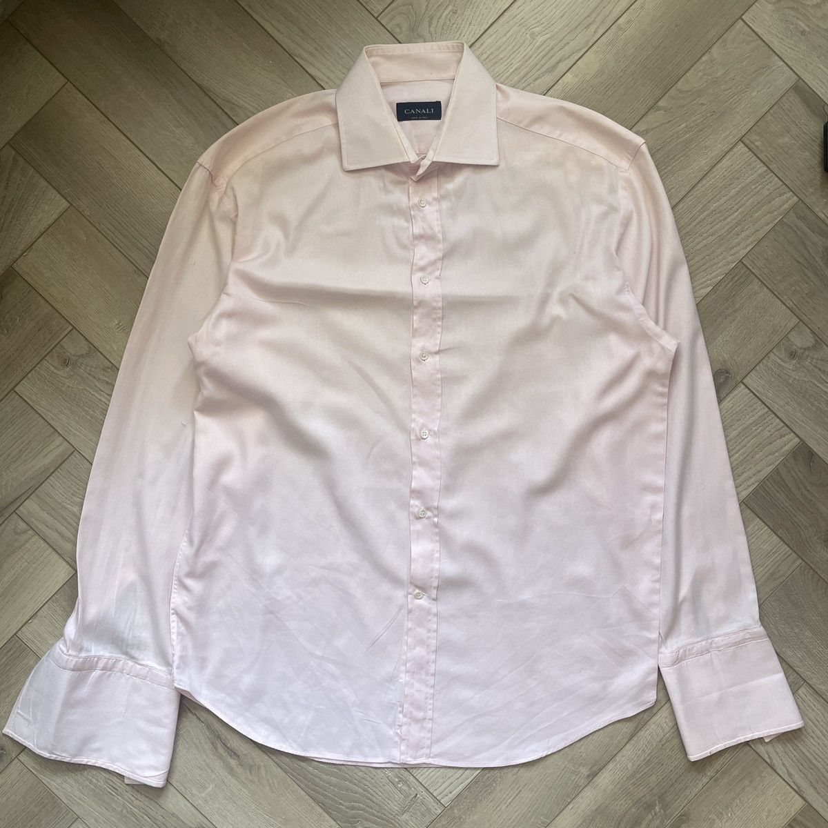 Canali Canali French Cuff Pink Dress Shirt Size US L / EU 52-54 / 3 - 4 Thumbnail