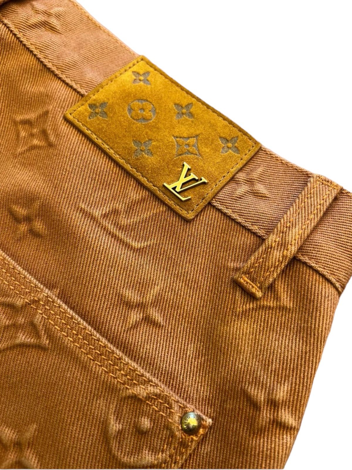 Louis Vuitton LOUIS VUITTON 32 Carpenter Brown Monogram Denim Jeans Size US 34 / EU 50 - 3 Thumbnail