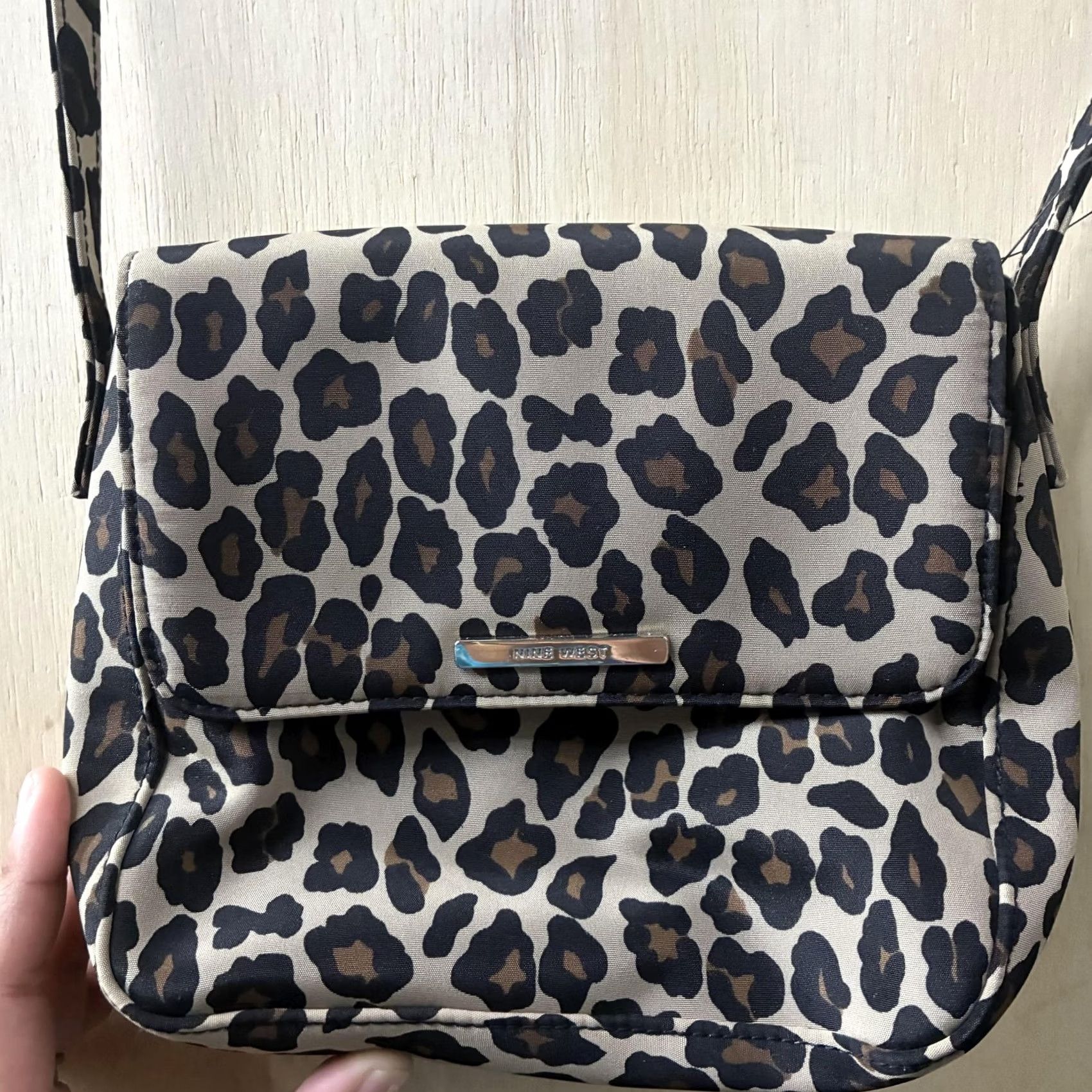 Nine West Nine West Crossbody Womens Small Beige Leopard Polyester Magnetic Closure Bag Size ONE SIZE - 2 Thumbnail