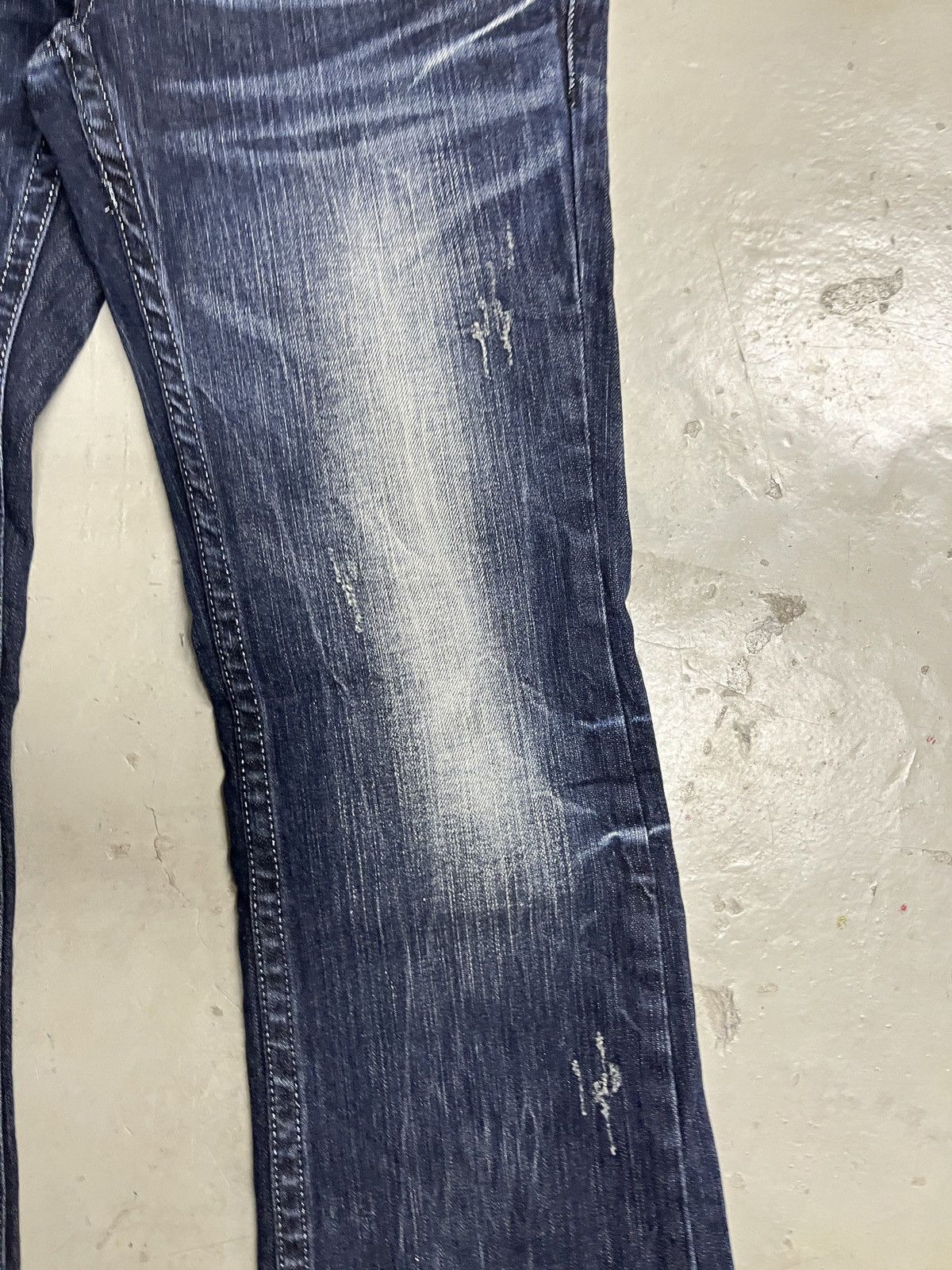 Japanese Brand Japanese Punk Indigo Flare Lightning Wash Pasta Denim Size US 29 - 11 Thumbnail