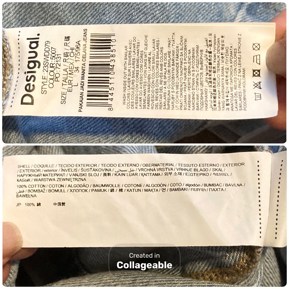 Desigual RARE Collab Desigual x Maitrepierre Wide-Leg Jeans Sz L 32" Size 32" / US 10 / IT 46 - 18 Thumbnail