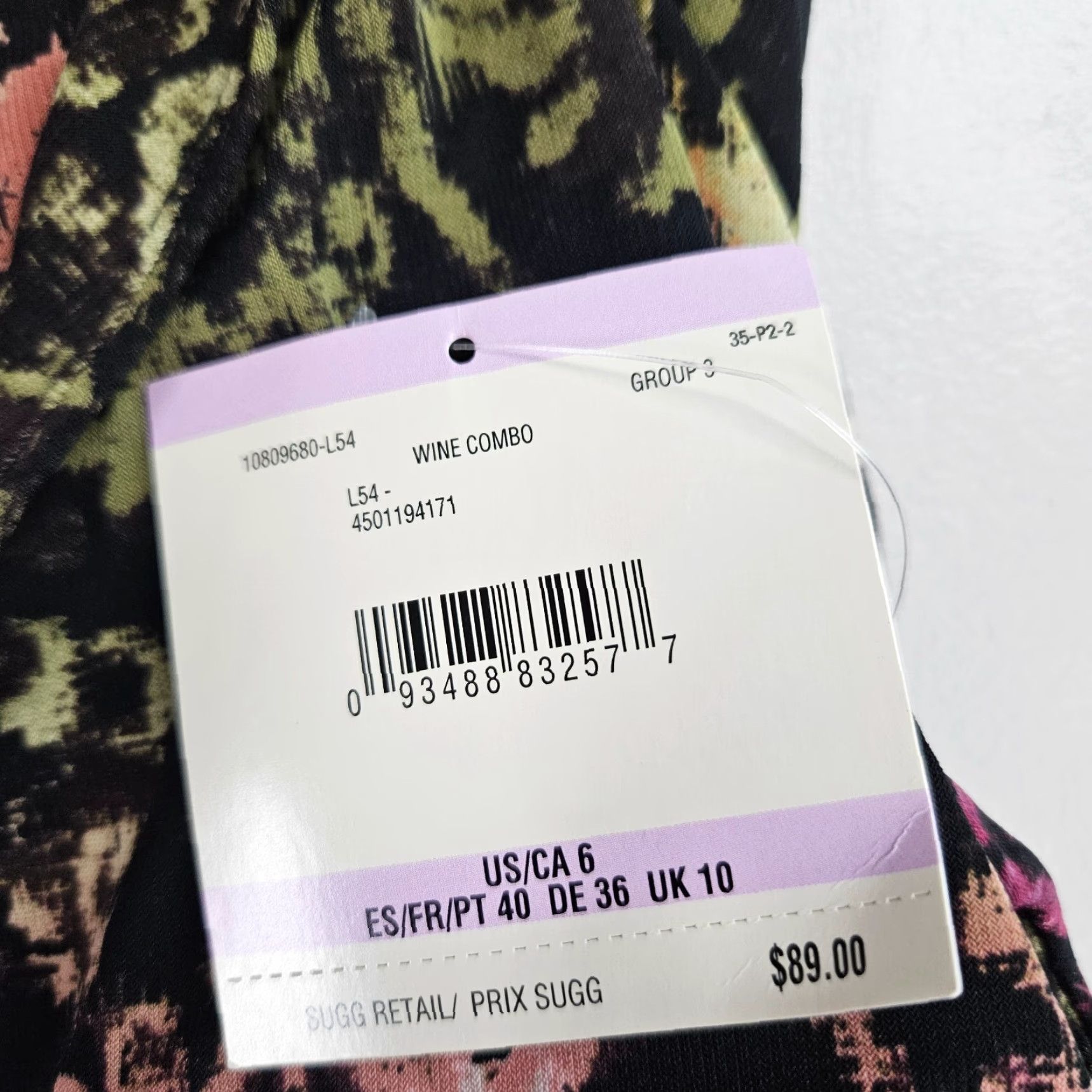 Anne Klein Anne Klein Dress Womens Sz 6 Printed Green Purple Sleeveless V-Neck Size M / US 6-8 / IT 42-44 - 6 Thumbnail