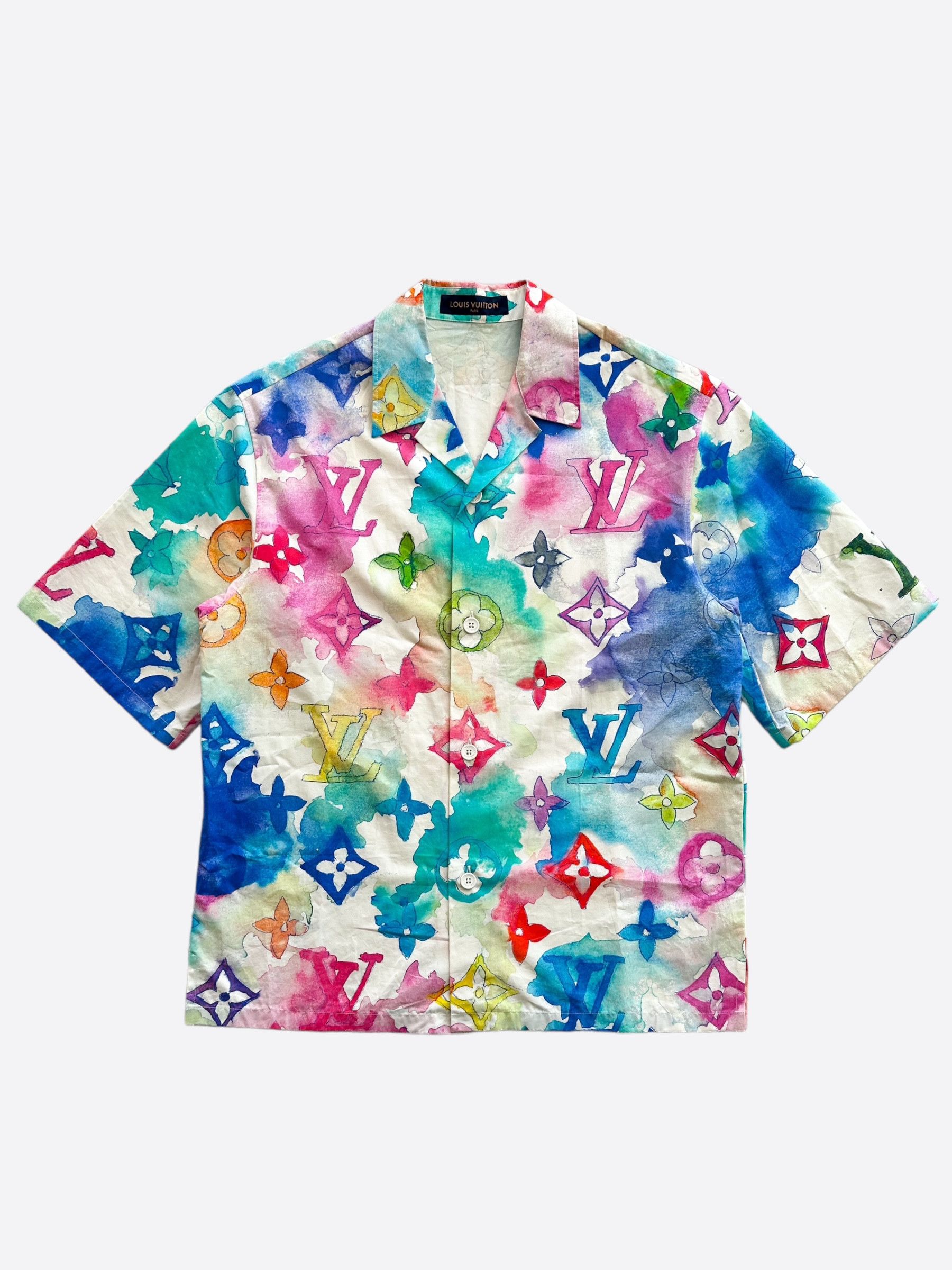 Louis Vuitton Louis Vuitton Watercolor Monogram Button Up Shirt Size US XL / EU 56 / 4 - 1 Thumbnail