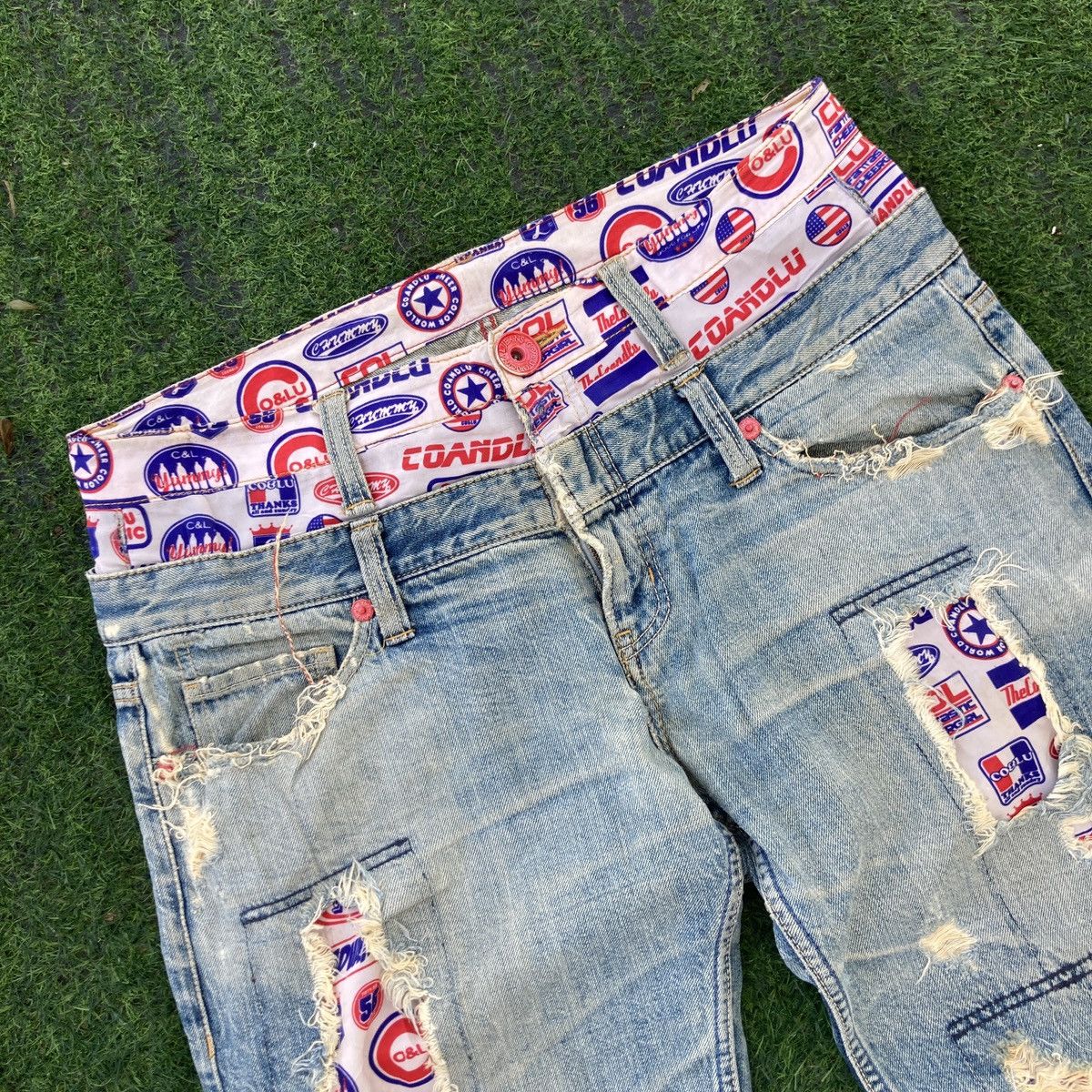 Hysteric Glamour CO & LU DISTRESSED JEANS Size US 35 - 3 Thumbnail