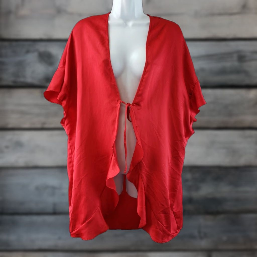 Victoria's Secret Victoria's Secret Womens Robe One Size Red Love Tie Front Size ONE SIZE - 1 Thumbnail
