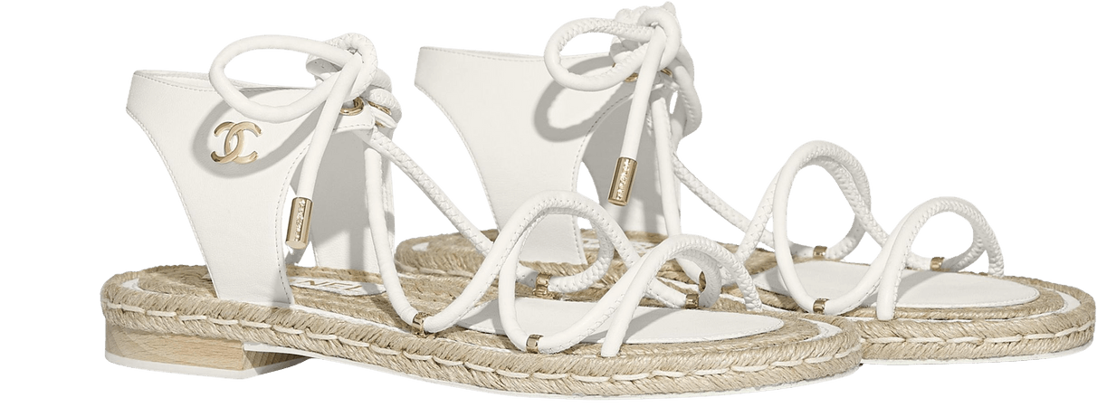 Chanel 20S CC Logo Mules Lace Up Tie Sandal Espadrille Flat 36 Size US 6 / IT 36 - 3 Thumbnail