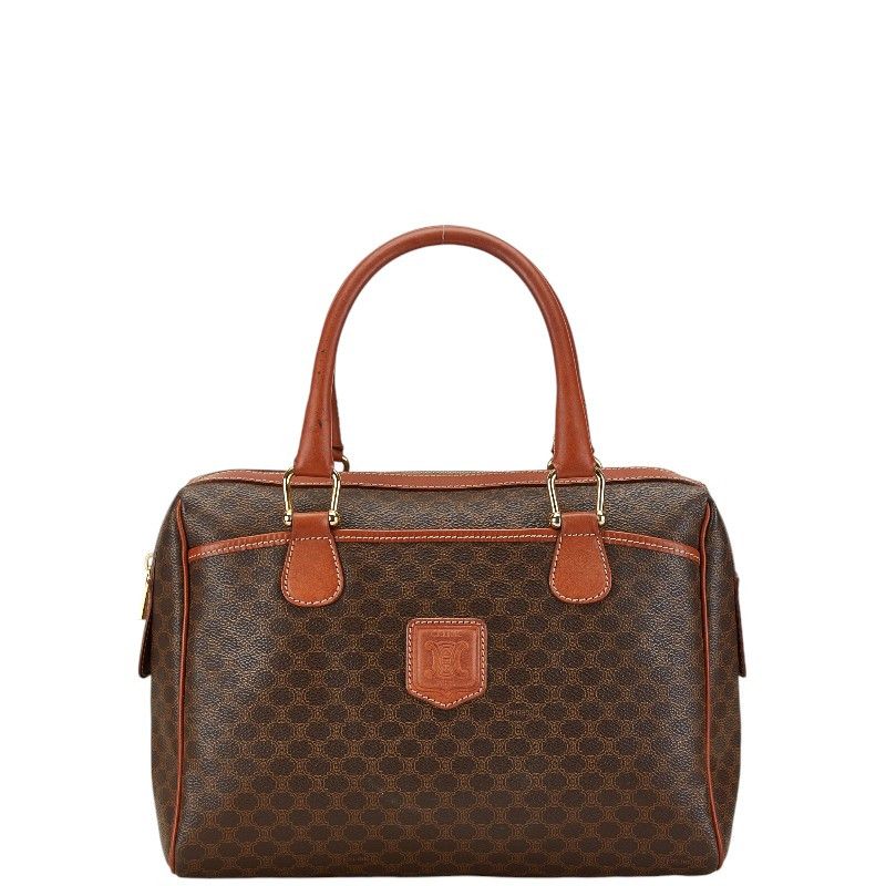 Celine Celine Macadam Mini Boston Bag Brown PVC Leather Canvas Handbag in Very Good Condition