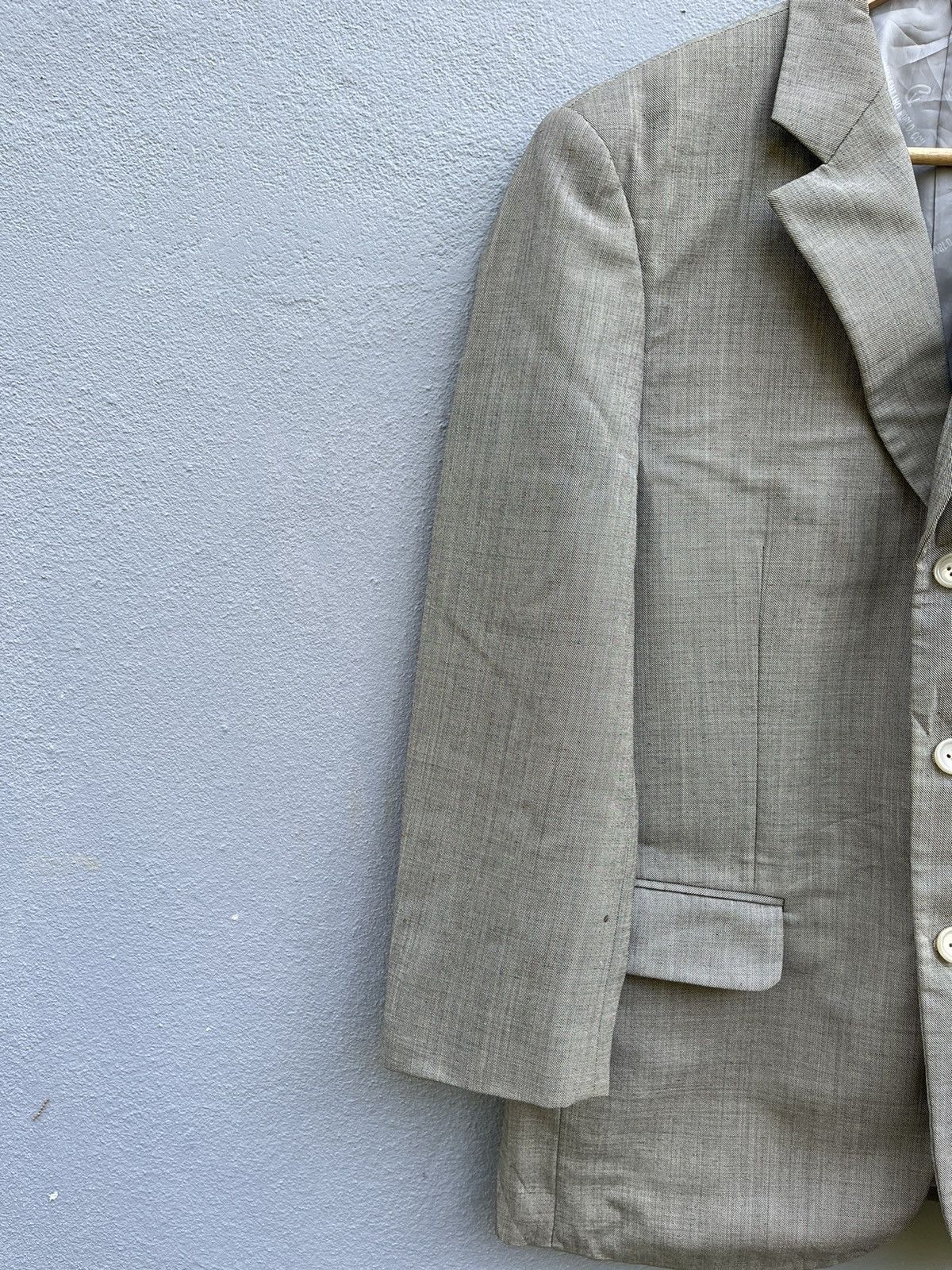 Designer Vintage Valentino World Blazer - Size 46 - Gray Herringbone Size 38L - 7 Thumbnail