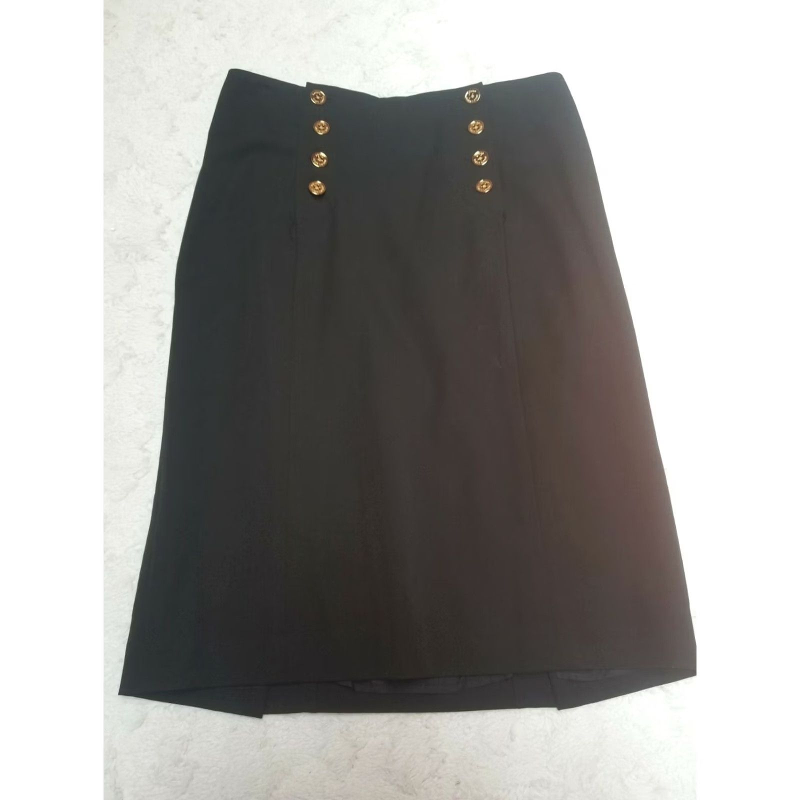 Ralph Lauren Lauren Ralph Lauren Womens Skirt Black Size 4 Pencil Sailor Button Front 25" Straight & Pencil Womens Skirt Top Quality Black 4 Size 27" / US 4 / IT 40 - 2 Thumbnail