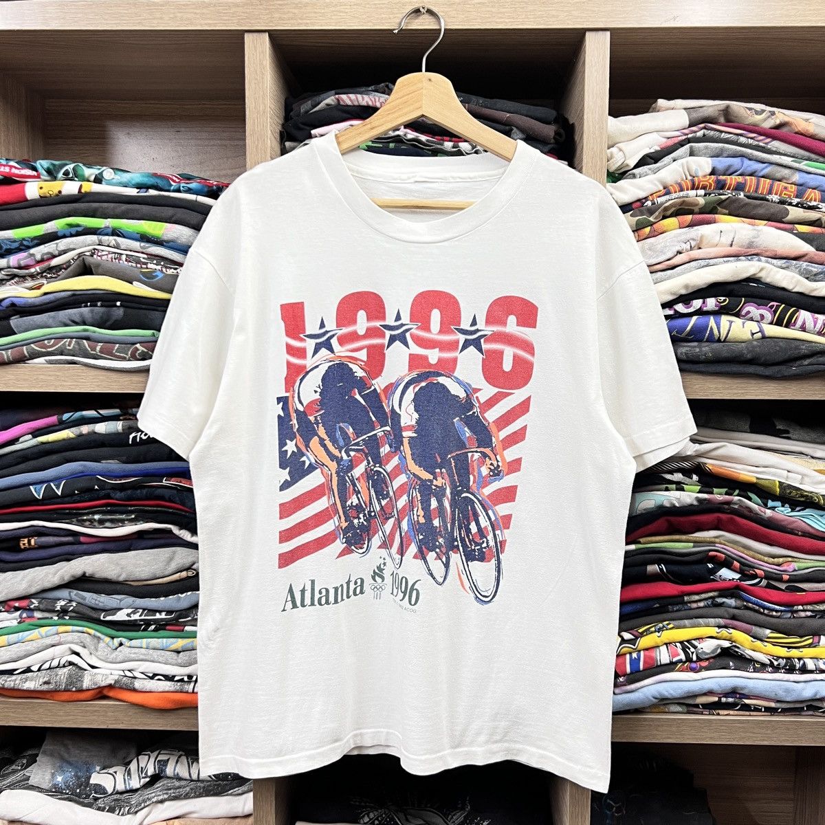 USA Olympics VTG 96 OLYMPICS ATALANTA SINGLE STITCH Size US XL / EU 56 / 4 - 1 Thumbnail