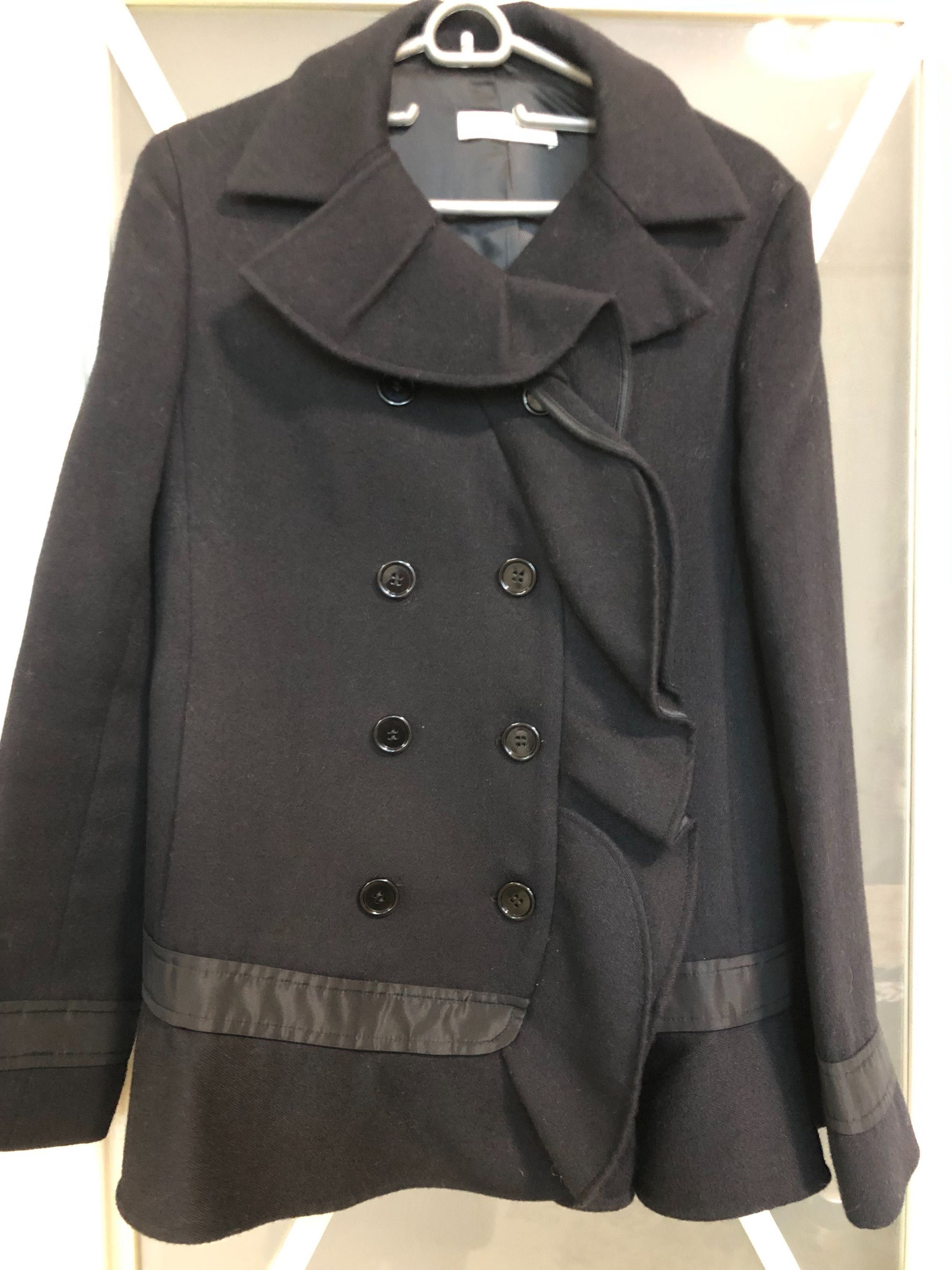 Prada Prada Wool Ruffle Coat Silk Lining Size M / US 6-8 / IT 42-44 - 1 Thumbnail