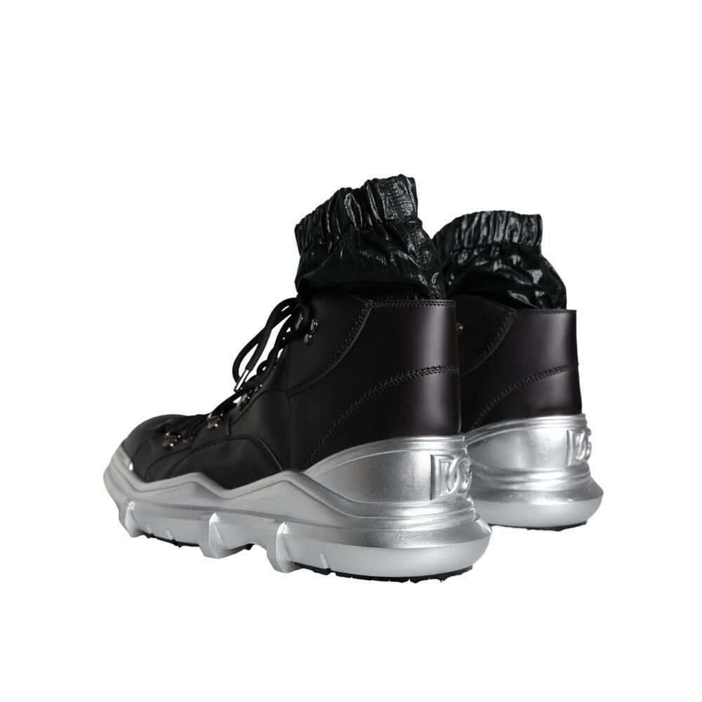 Dolce & Gabbana Dolce & Gabbana Black Nylon Galileo High Top Sneakers Shoes Size US 11 / EU 44 - 4 Thumbnail