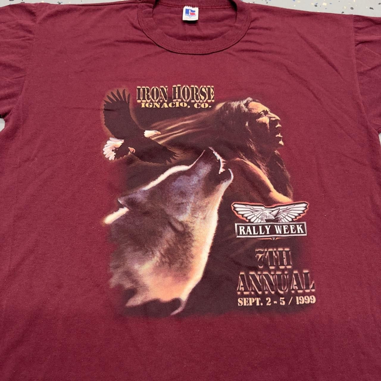Russell Athletic × Vintage Vintage 90s Russell Athletic Iron Horse Rally Sturgis Shirt Size US XL / EU 56 / 4 - 3 Thumbnail
