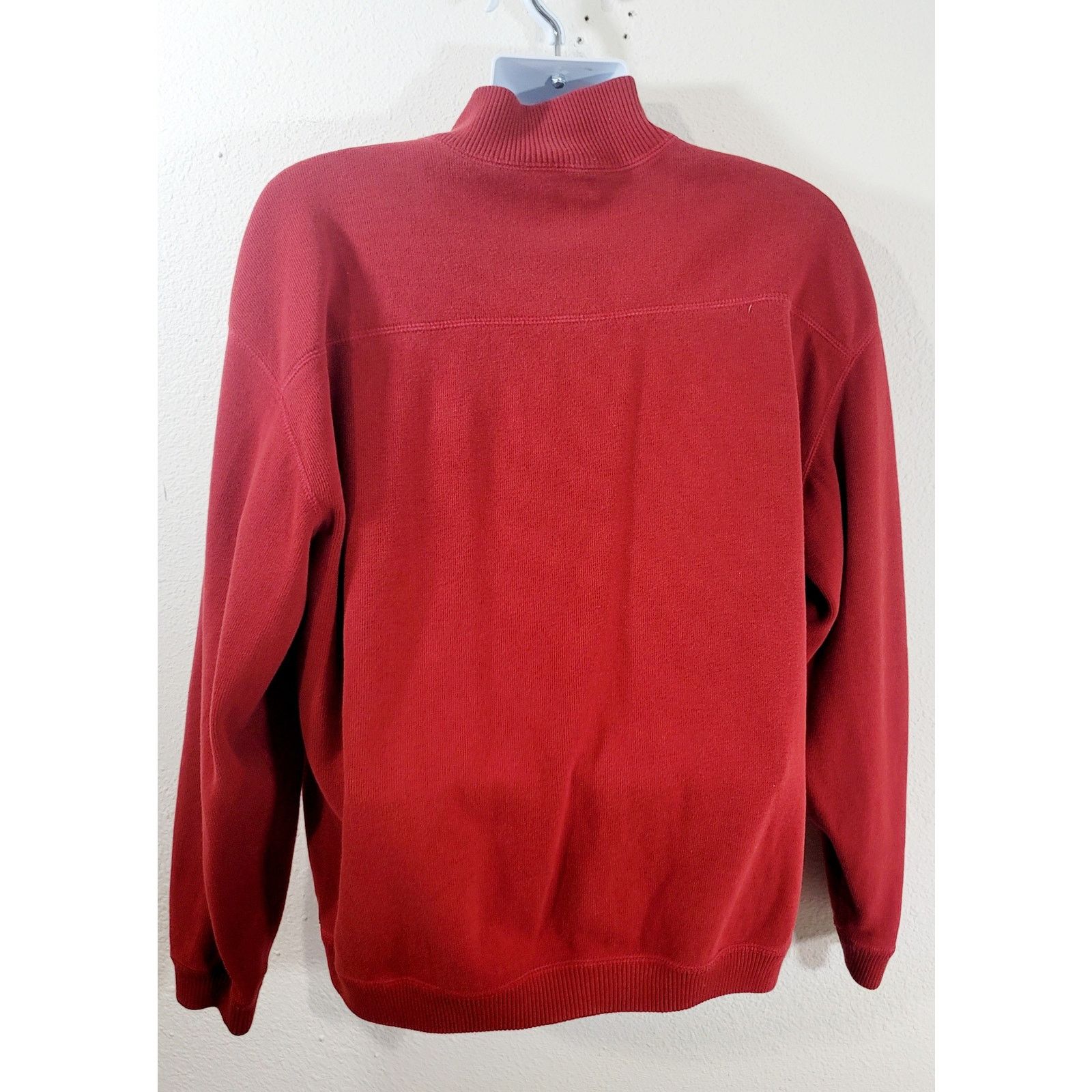 Retailer Tommy Bahama Red Reversible 1/4 Sweater XL Warm Cozy Long Sleeves