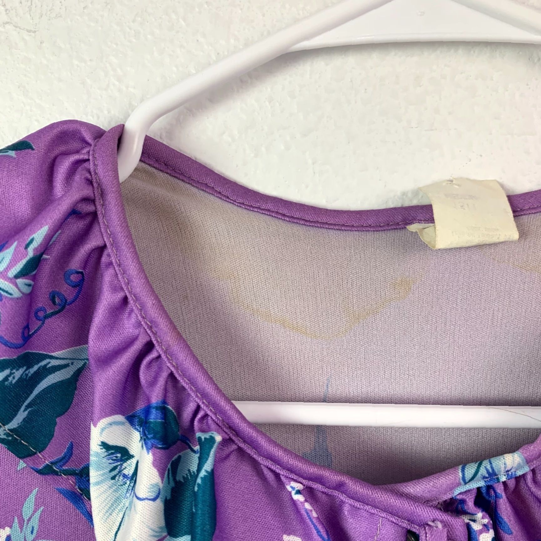 Vintage **Vintage Purple 1980s Flared Caftan House Dress Medium** User: Vintage Purple 1980s Floral Caftan House Dress Medium Size M / US 6-8 / IT 42-44 - 3 Thumbnail