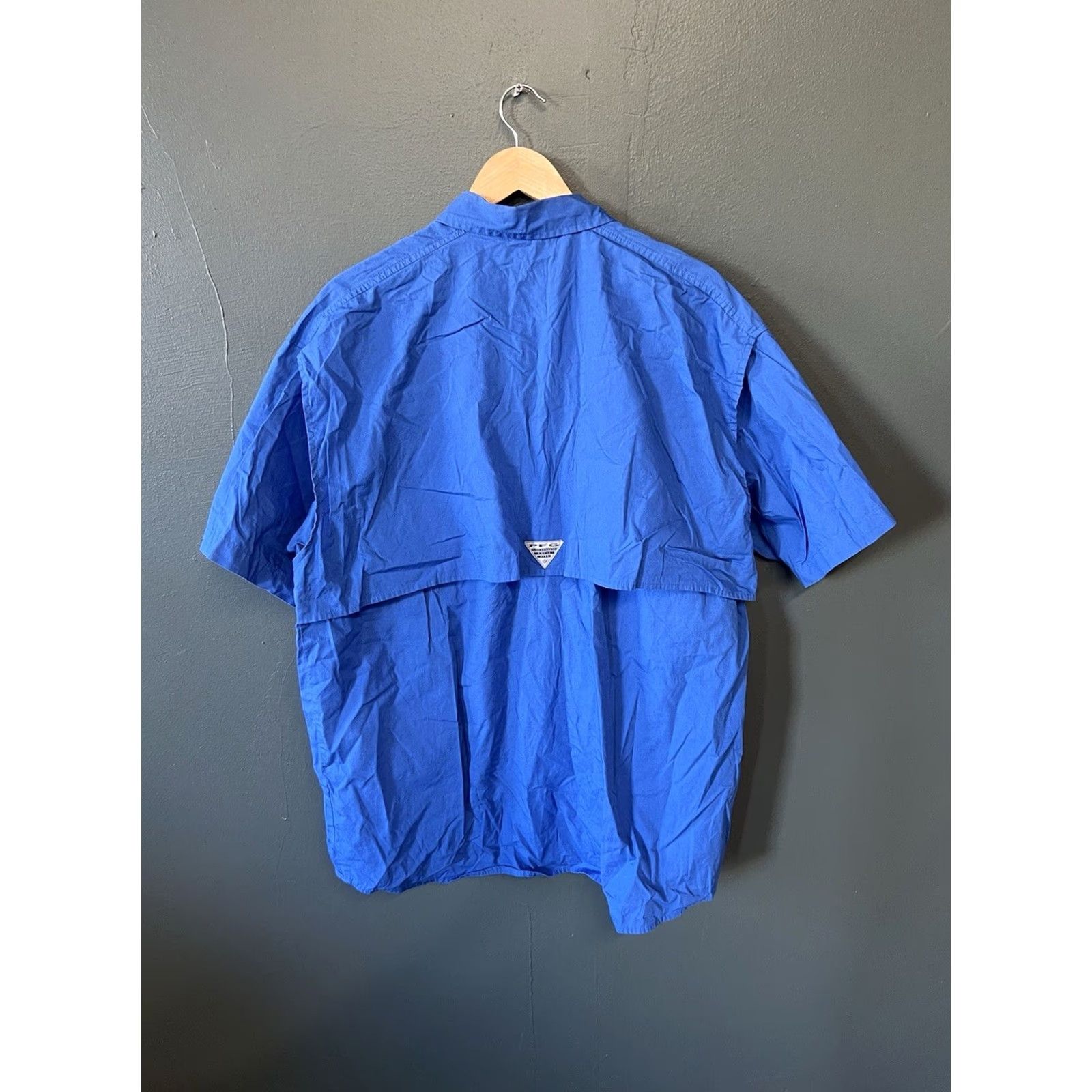 Vintage Columbia PFG Mens Blue Short Sleeve Button-Up Nylon Shirt Outdoor Outdoor Nylon Shirt L Mens Blue Short Sleeve Button-Up Shirt 60s? Size US L / EU 52-54 / 3 - 2 Thumbnail