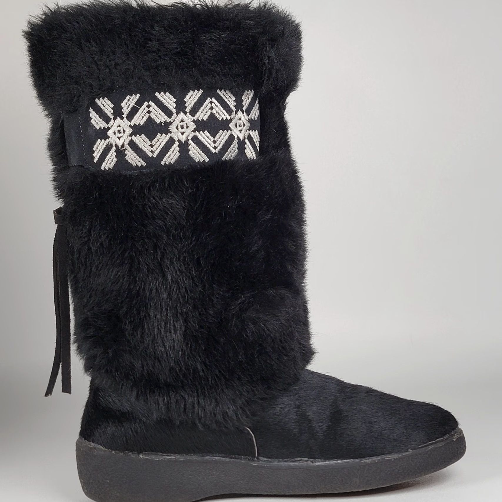 Vintage VINTAGE Technica Goat Hair Black Boots Women US 7 EU 38 Mid-Calf Pull On Snow Boot Ski Womens Size US 5 / IT 35 - 5 Thumbnail