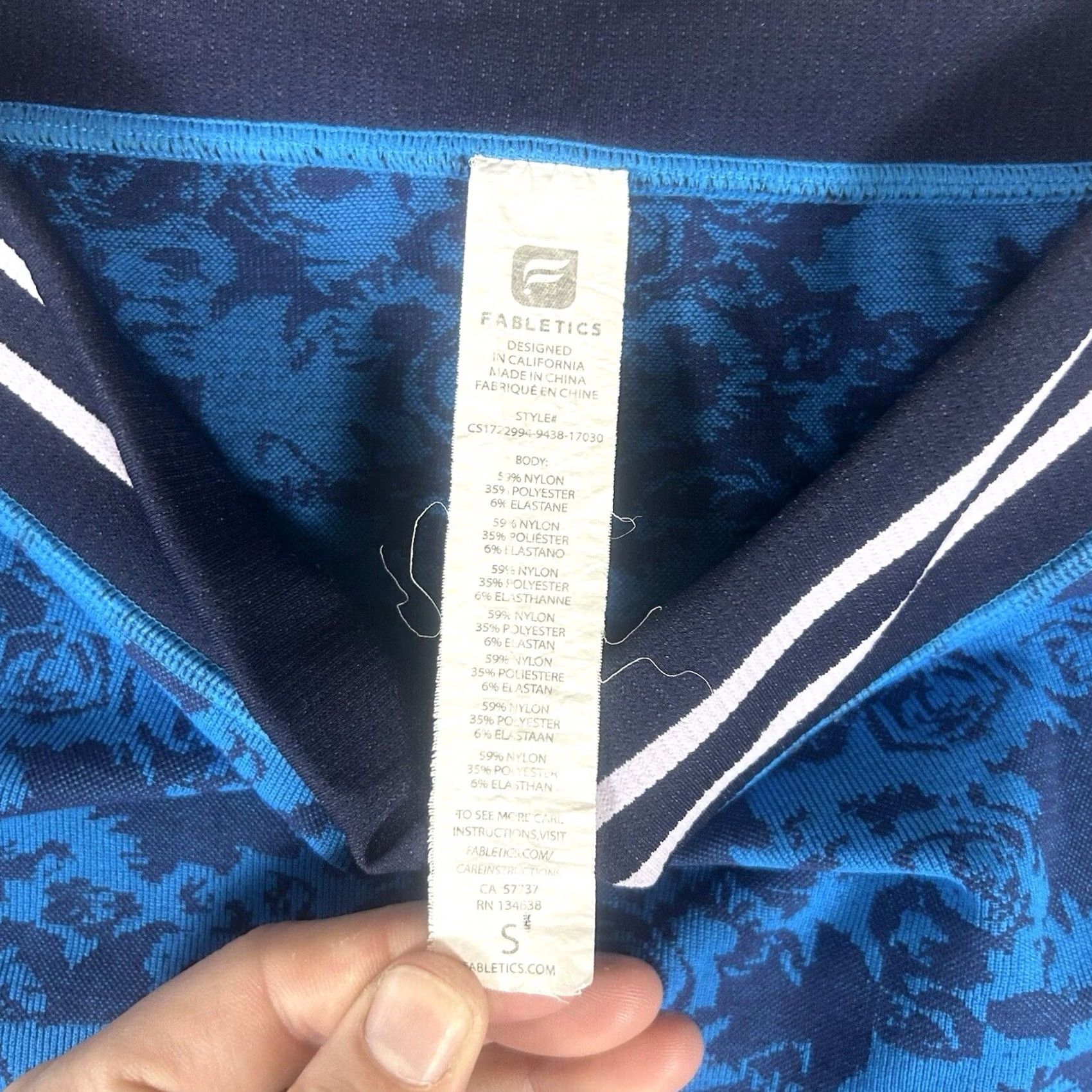 Fabletics Fabletics Womens Leggings Ankle S Blue Textured Nylon Polyester Spandex Athletic Skinny 26in Inseam Casual Gym Yoga Run Motion 365 Womens Size 28" / US 6 / IT 42 - 2 Thumbnail