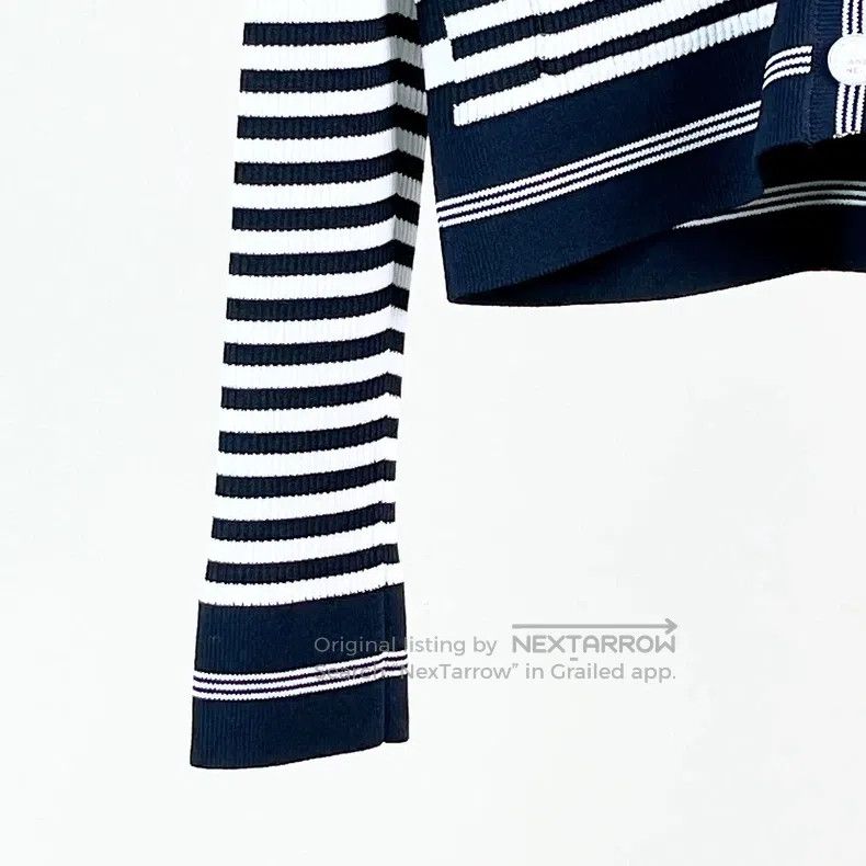 Chanel Chanel 23C striped knitted cardigan coat Size S / US 4 / IT 40 - 5 Thumbnail