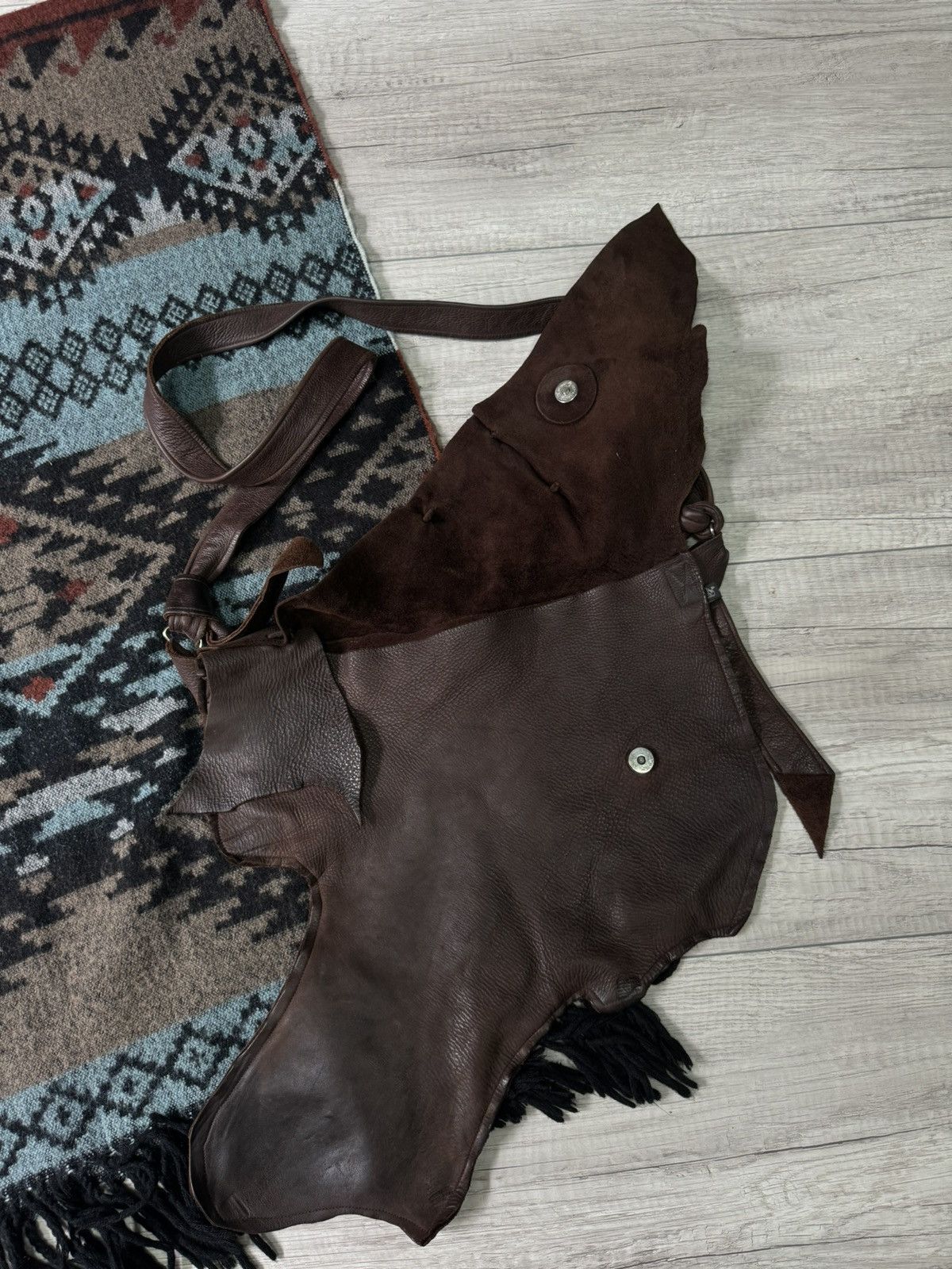 Handmade Vintage Moose Leather Bag Size ONE SIZE - 4 Thumbnail