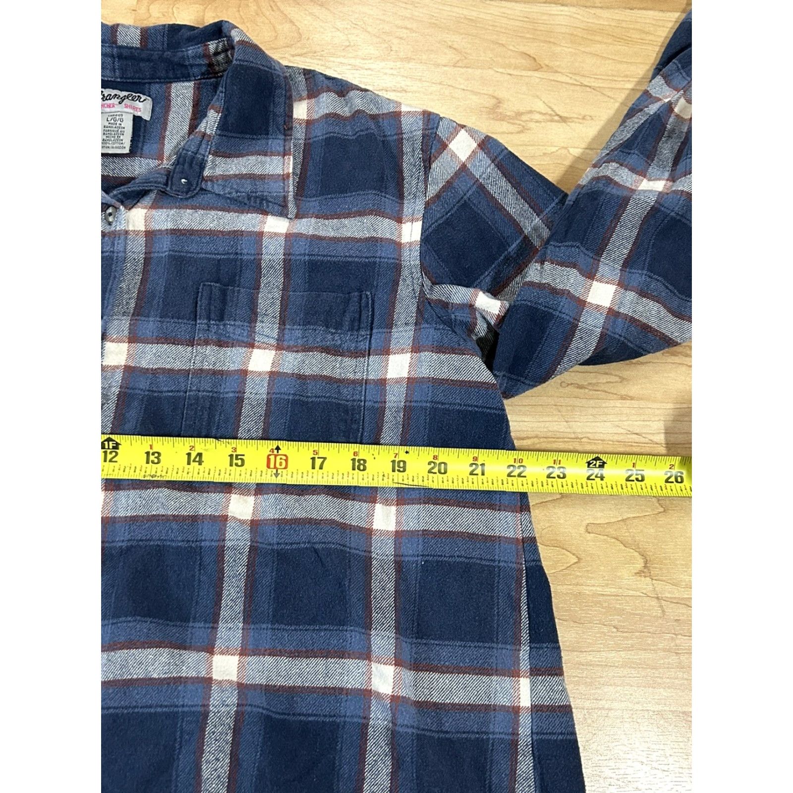 Wrangler Wrangler Wrancher Blue Western Plaid Long Sleeve Large Woman Button-Up Size L / US 10 / IT 46 - 3 Thumbnail