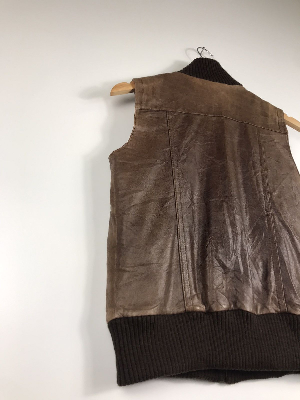 Full Count & Co. × Japanese Brand × Leather ⚡️Vintage FullCount Zipper Leather Vest Size S / US 4 / IT 40 - 13 Thumbnail