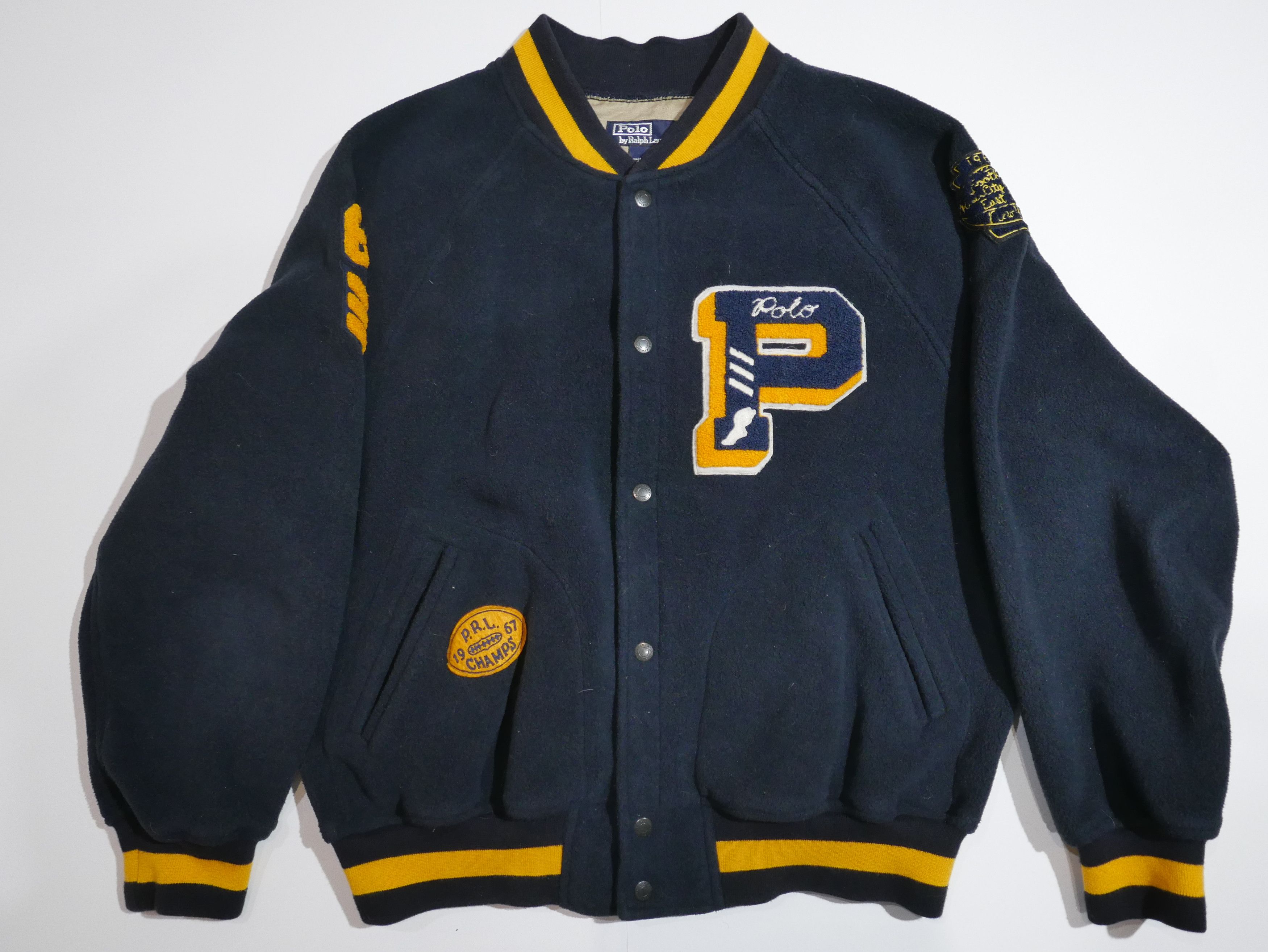 Polo Ralph Lauren Polo Ralph Lauren Jacket Varsity Fleece Navy Letterman L Size US L / EU 52-54 / 3 - 1 Thumbnail