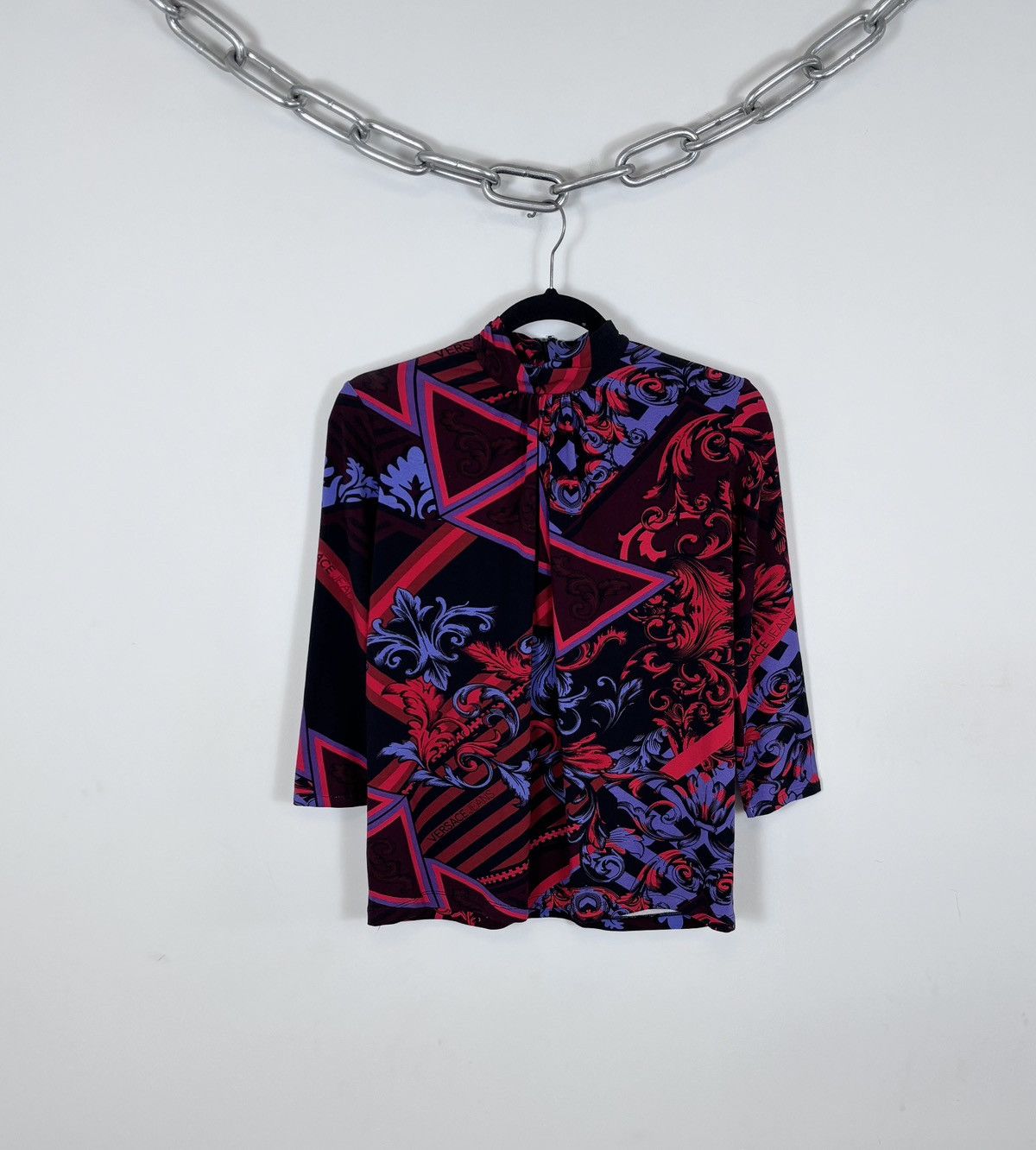 Versace Jeans Couture Versace Jeans Couture NWT Women’s Baroque Print Top Blouse Size S / US 4 / IT 40 - 1 Thumbnail