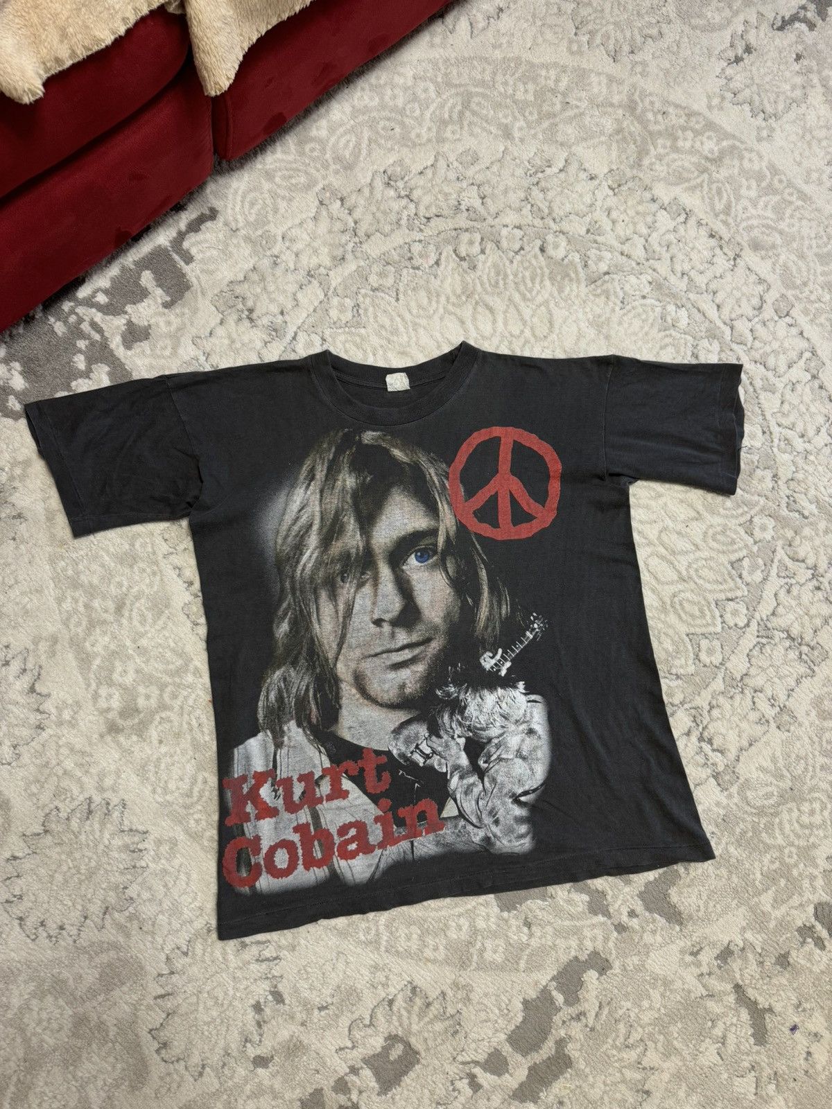 Band Tees × Vintage Vintage Kurt Cobain Graphic Tee - Nirvana Band Shirt Size US M / EU 48-50 / 2 - 1 Thumbnail