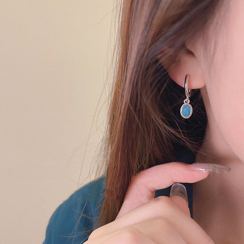 Jewelry × Sterling Silver Turquoise One pairs Punk Earrings Gothic Punk Chrome Jewelry Size ONE SIZE - 3 Thumbnail
