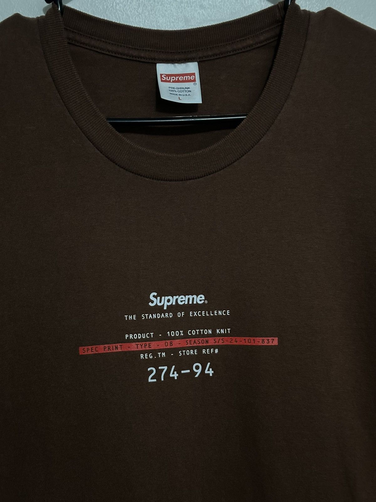 Supreme Supreme Standard Tee Size US L / EU 52-54 / 3 - 2 Thumbnail
