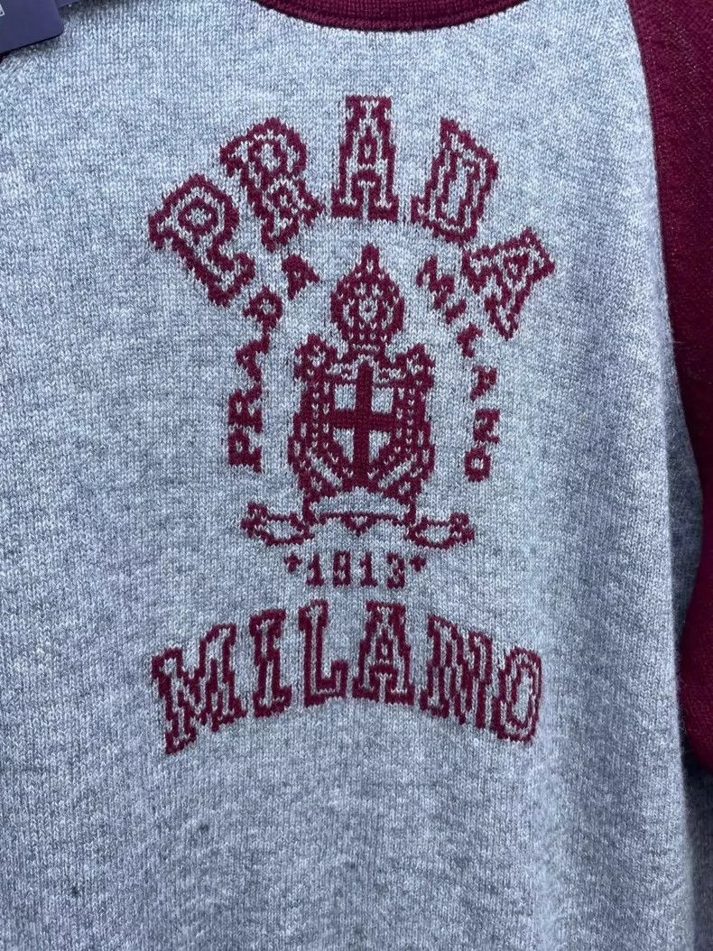 Prada Prada 25s early spring gray stitching cashmere long-sleeved Size M / US 6-8 / IT 42-44 - 3 Thumbnail