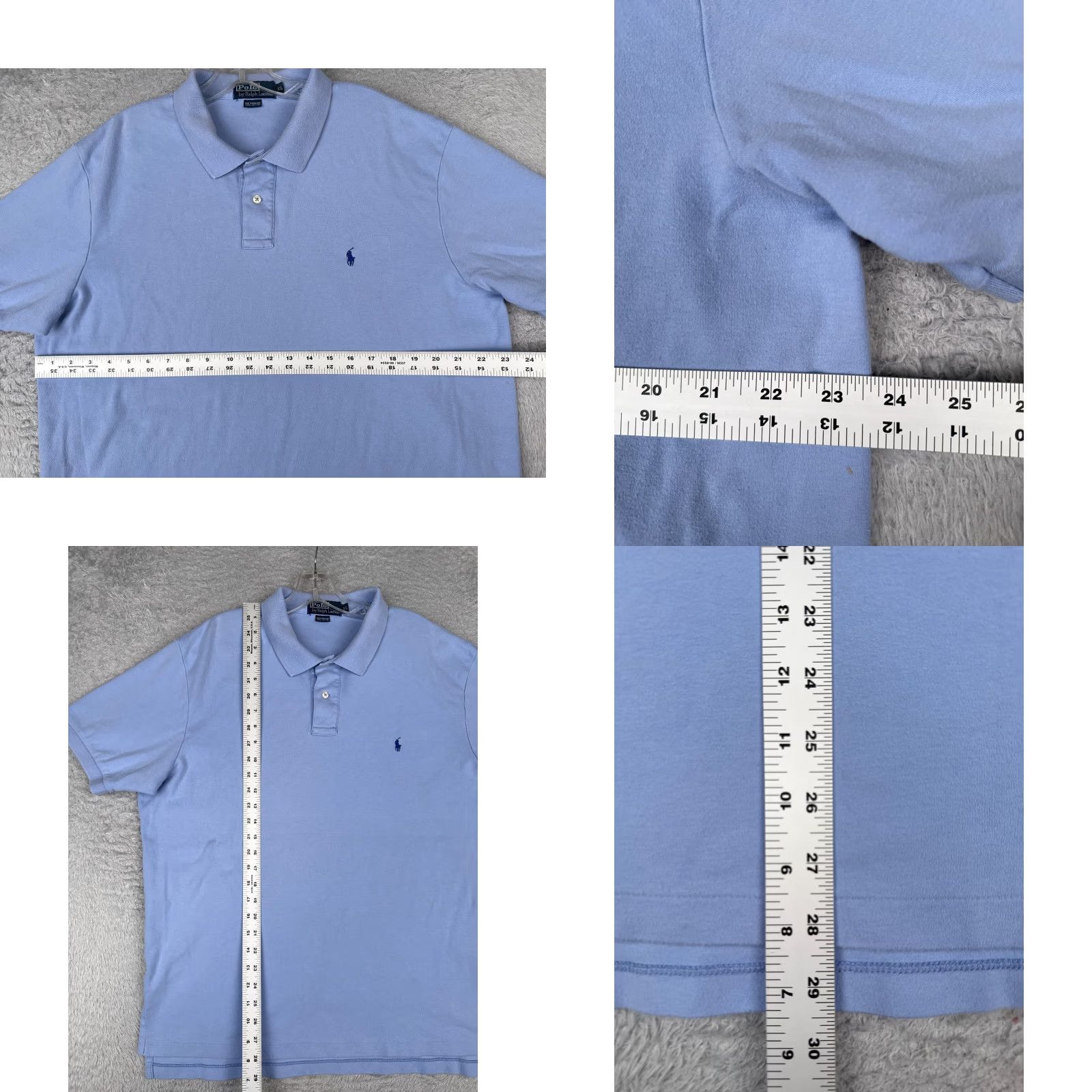 Ralph Lauren VINTAGE Ralph Lauren Polo Shirt Adult XL Blue 100% Cotton Short Sleeve Men's Polo Shirt, Regular Fit, Button Embroidered Logo, 44 Chest, 28 in Size US XL / EU 56 / 4 - 8 Thumbnail