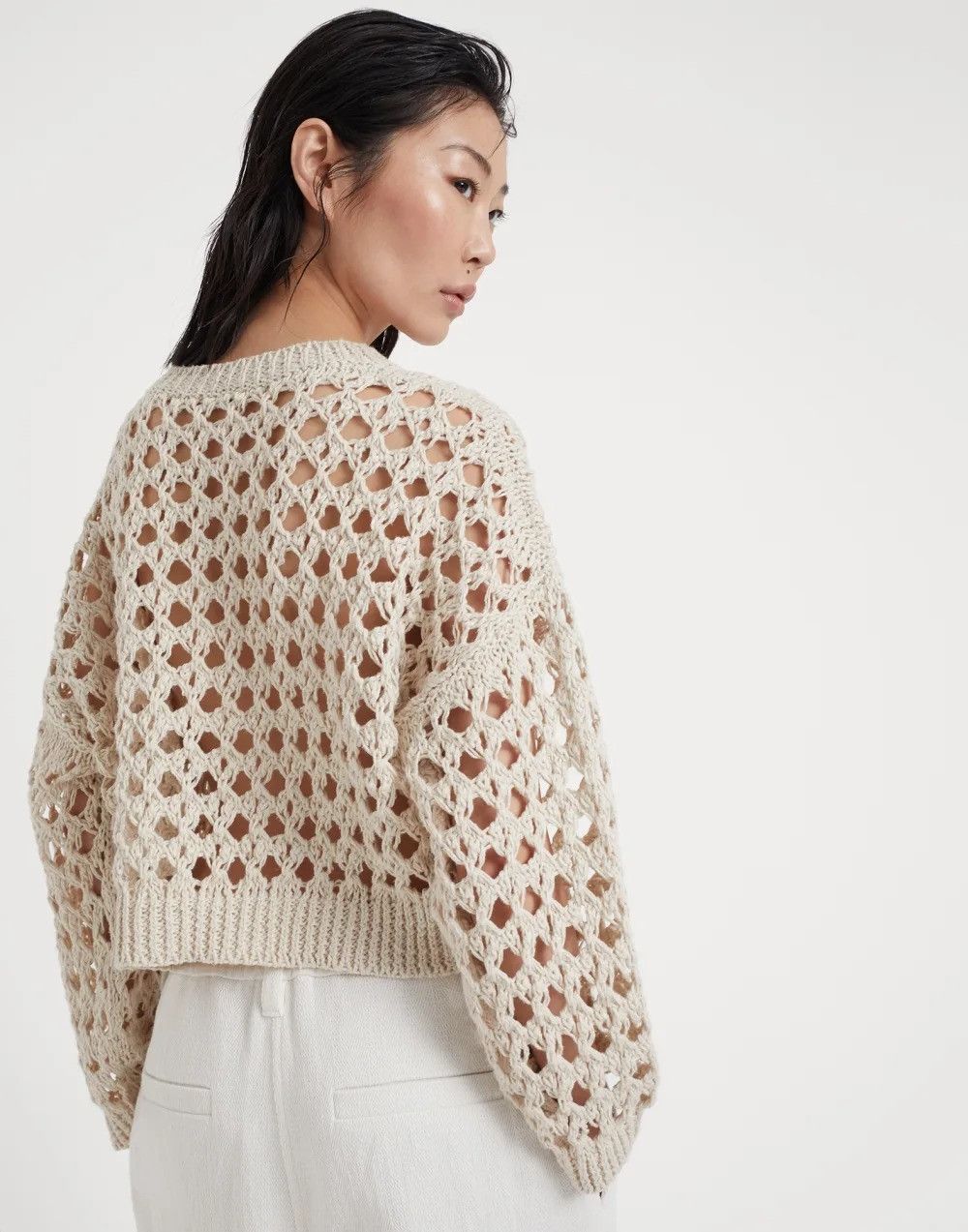 Brunello Cucinelli o1la1rc1a0425 Sweater in Beige Size XL / US 12-14 / IT 48-50 - 3 Thumbnail