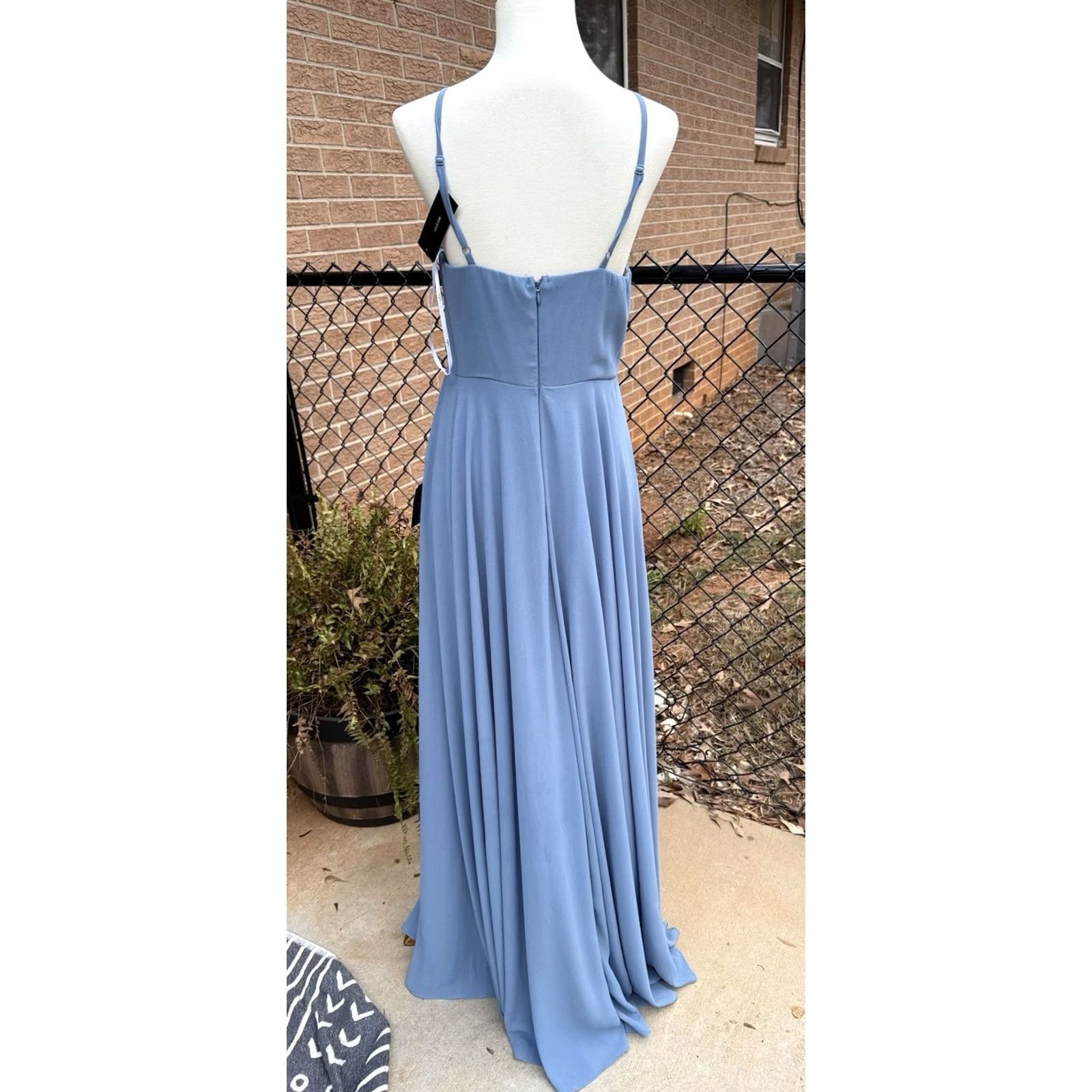 Vintage Lulus Slate Blue Bridesmaid/Prom/Party Maxi Dress M Regular XS?? Size ONE SIZE - 5 Thumbnail