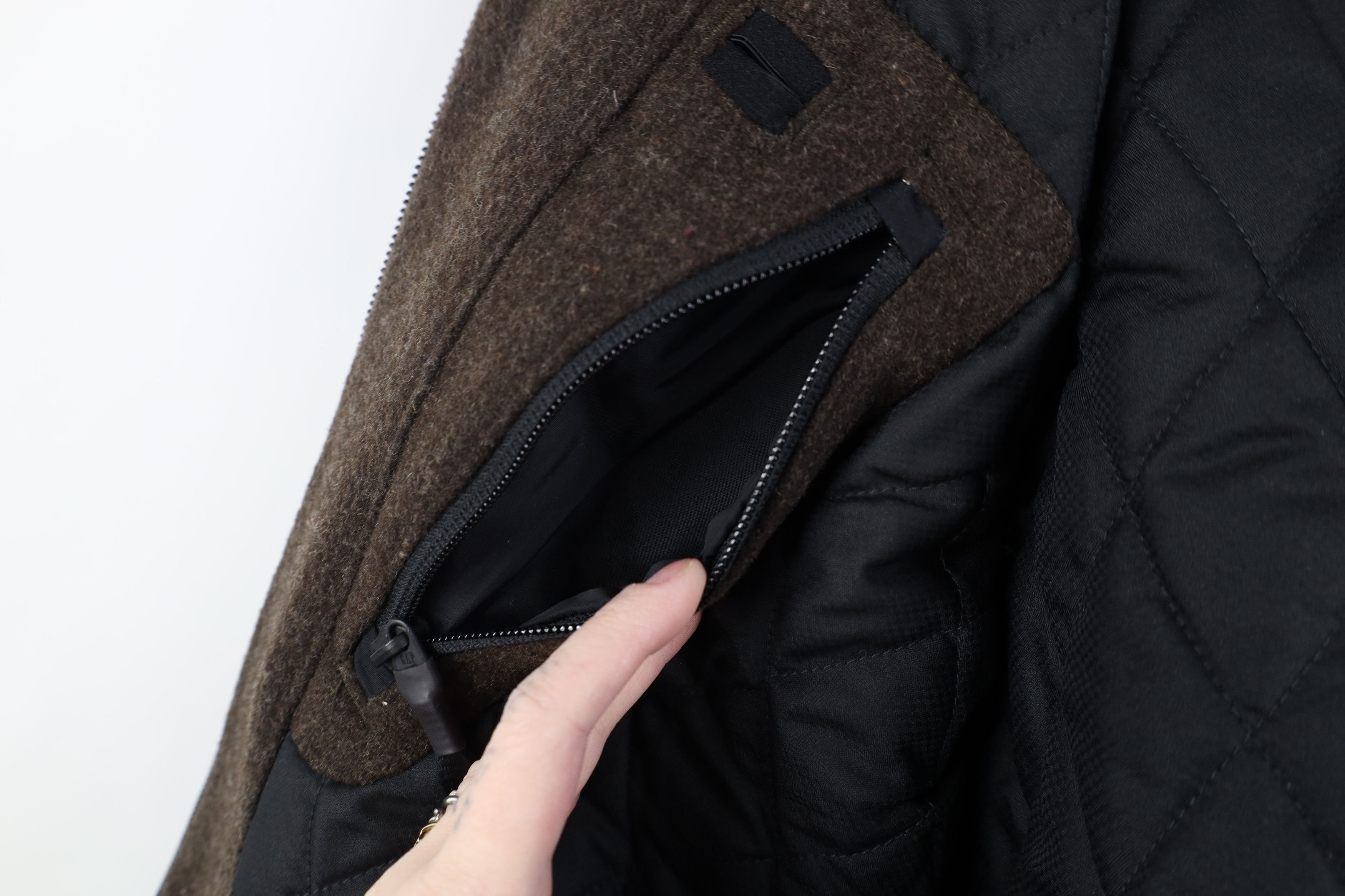 Vintage Y2K Gap Quilted Full Zip Bomber Jacket Brown Plaid